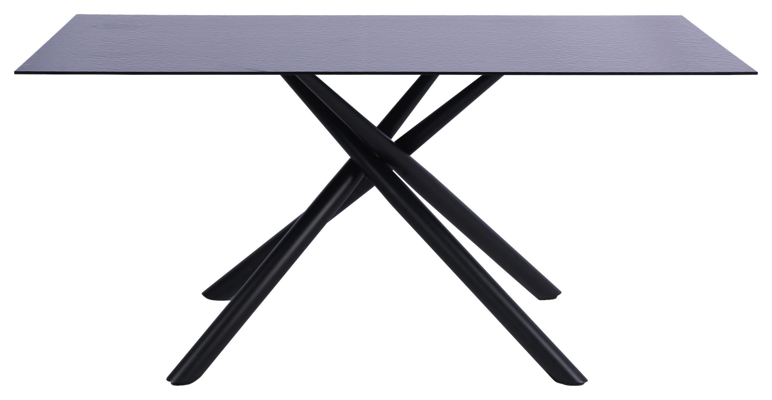 Étkezőasztal Piero - fekete, Lifestyle, Üveg/fém (150/76/90cm) - Mömax