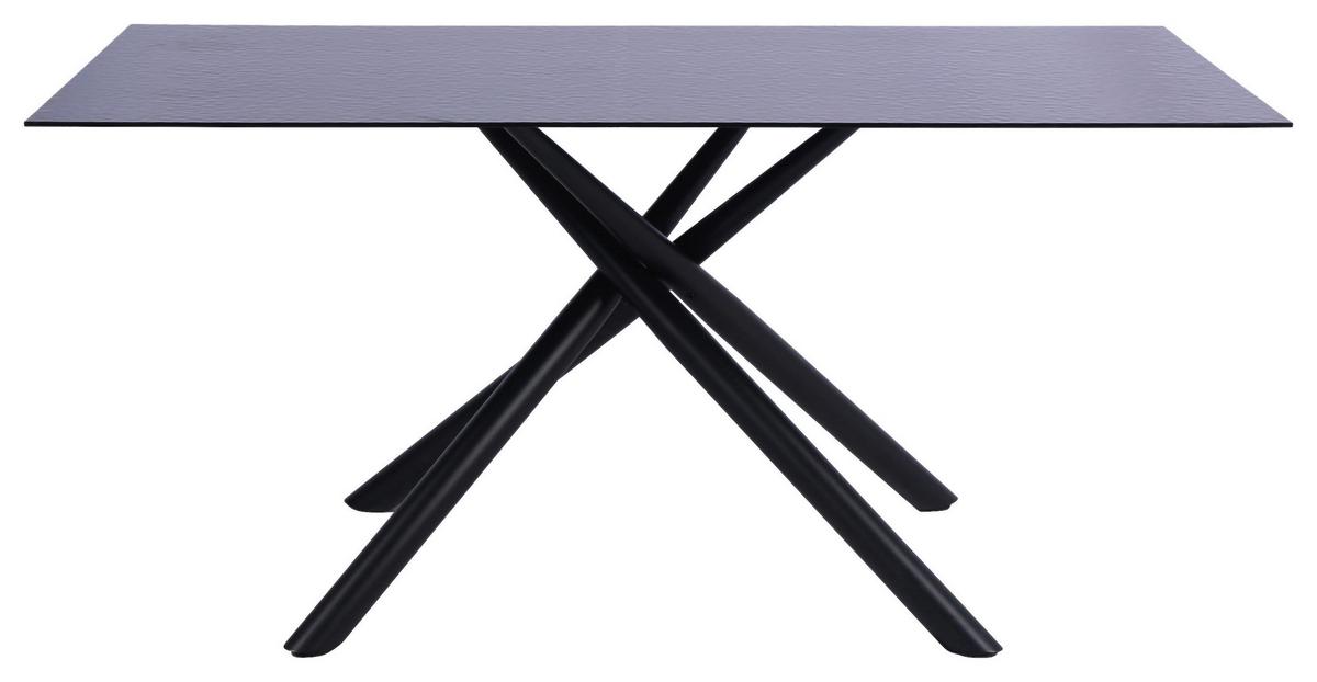 Étkezőasztal Piero - fekete, Lifestyle, Üveg/fém (150/76/90cm) - Mömax