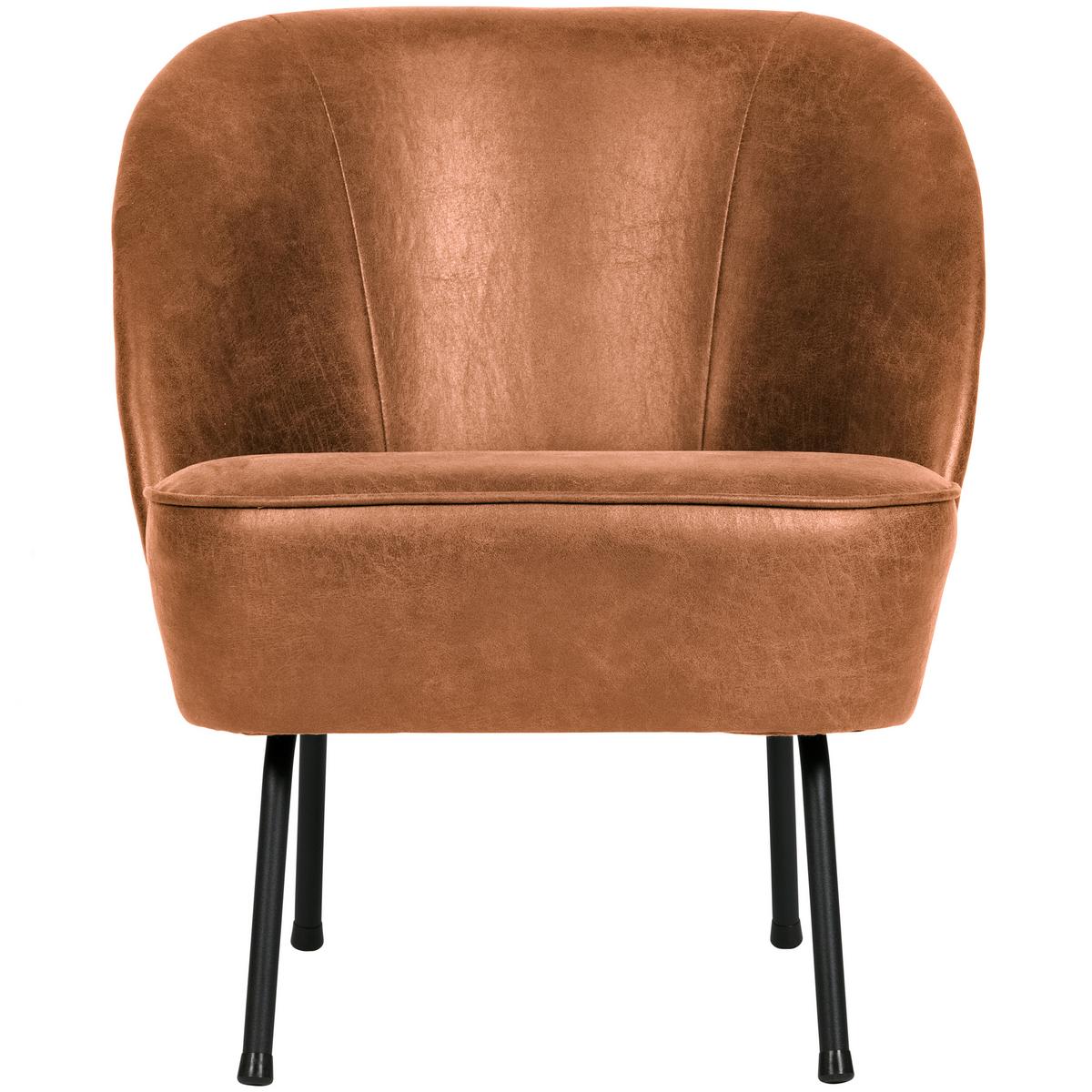 SESSEL Vogue Cognac B: 57cm - Cognac/Schwarz, Design, Leder/Textil (57/69/70cm) - Livetastic