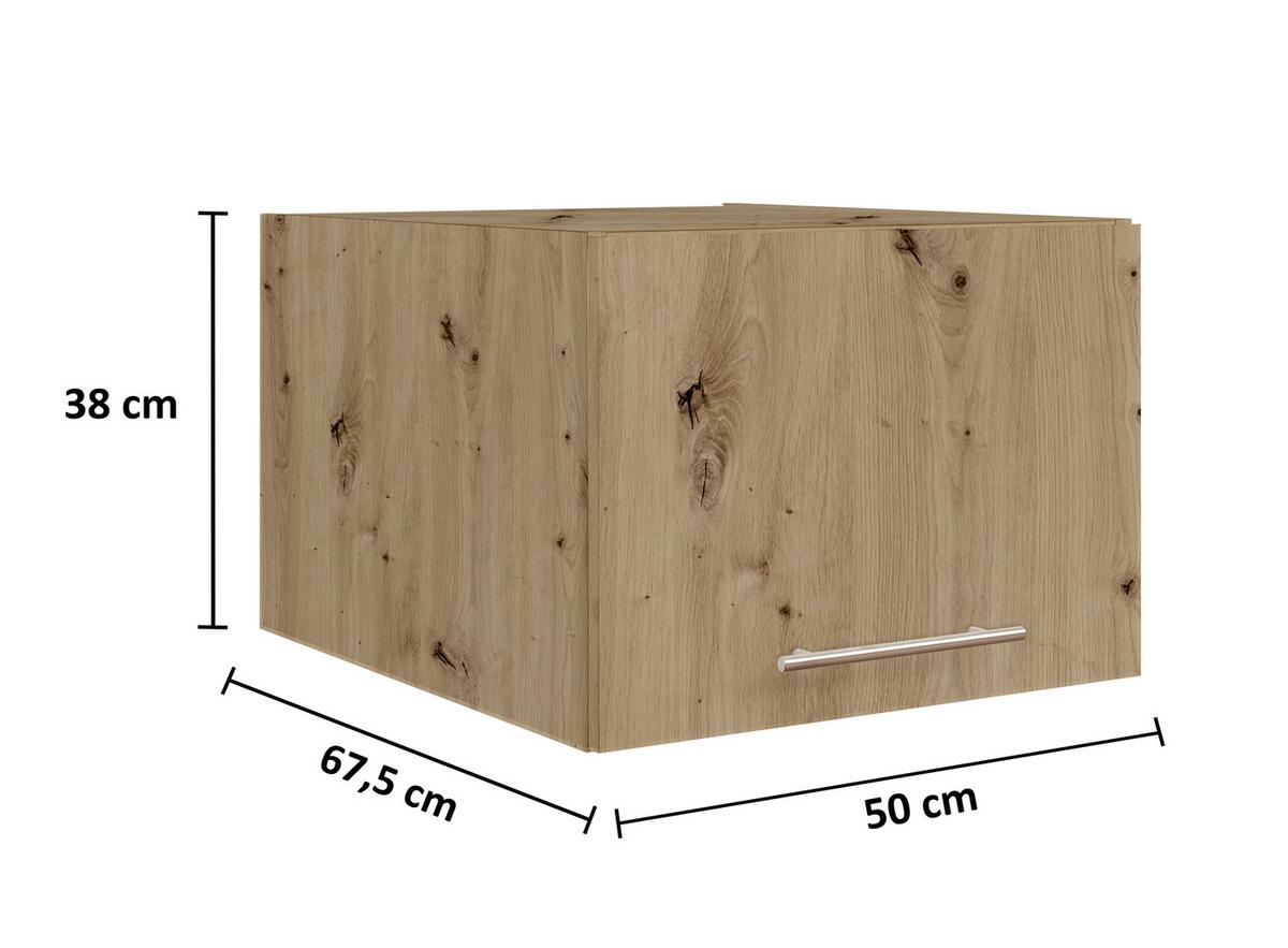 Aufsatzschrank in Eiche Artisan - Silberfarben/Eiche Artisan, Konventionell, Holzwerkstoff/Metall (50/38/67,5cm) - Mömax