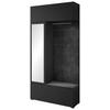 Garderobe Tejo ca. 115x232 cm Schwarz - Schwarz, Trend, Holzwerkstoff (115/231,9/37,5cm) - Livetastic
