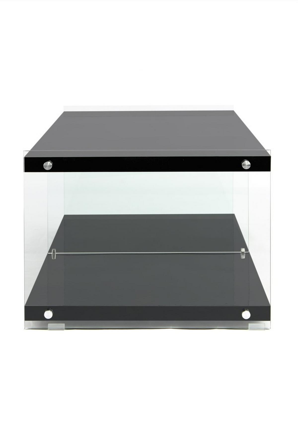 BEISTELLTISCH ELEMENTARY 100 SCHWARZ - Schwarz, Design, Glas/Holz (120/45/60cm) - Kayoom