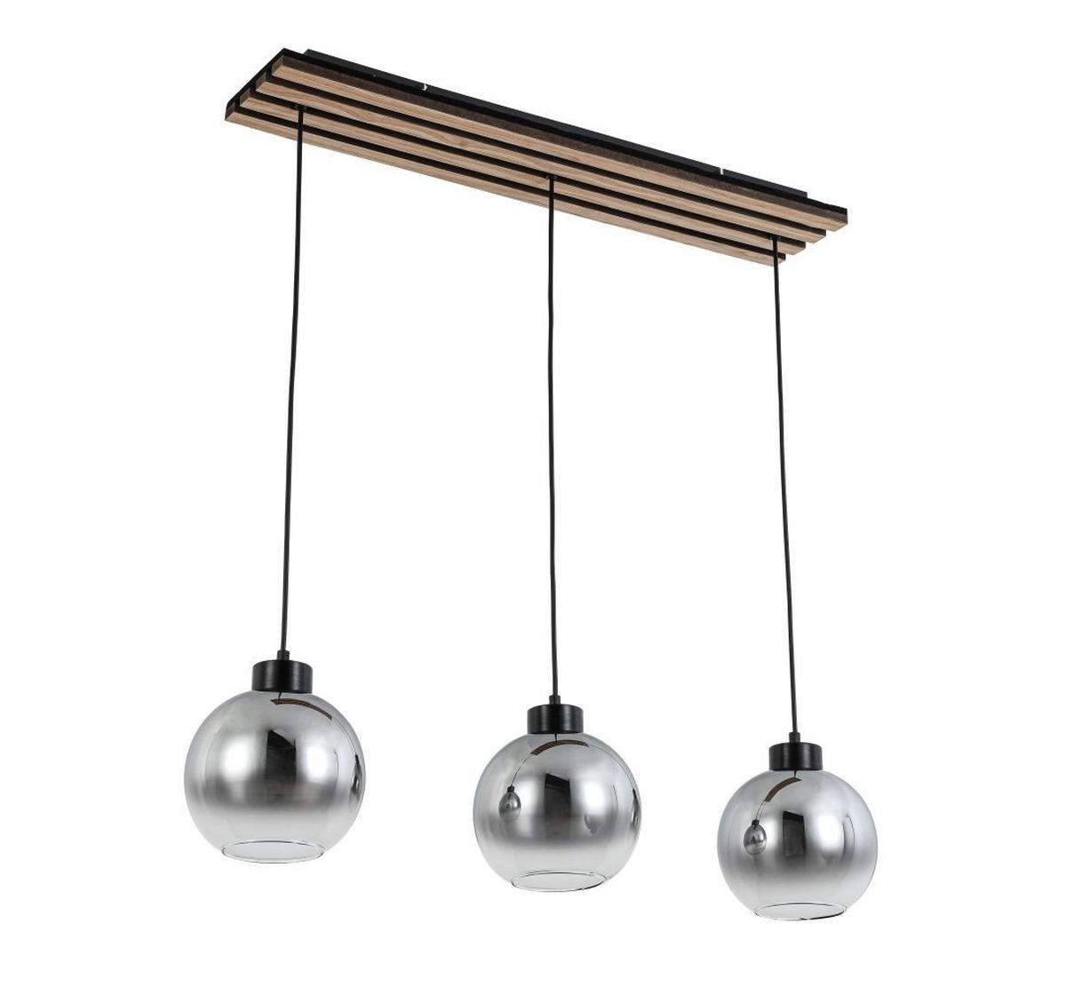 LAMPA WISZĄCA FLORIDA *SBN* - kolor dębowy/czarny, Basics, materiał drewnopochodny/tworzywo sztuczne (76/18/120cm) - Novel