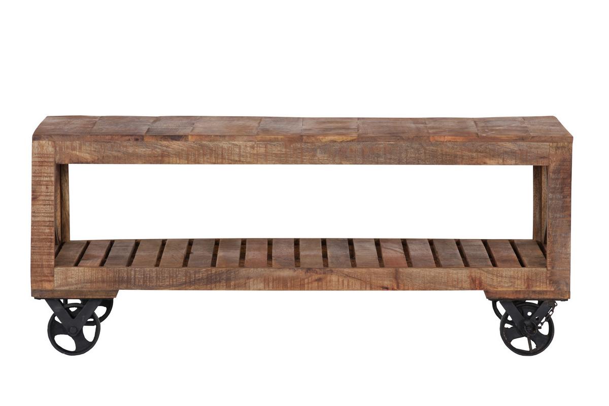 Klubska Miza Industry, Mangov Les - naravne barve, Trendi, les (120/61/51cm) - Zandiara