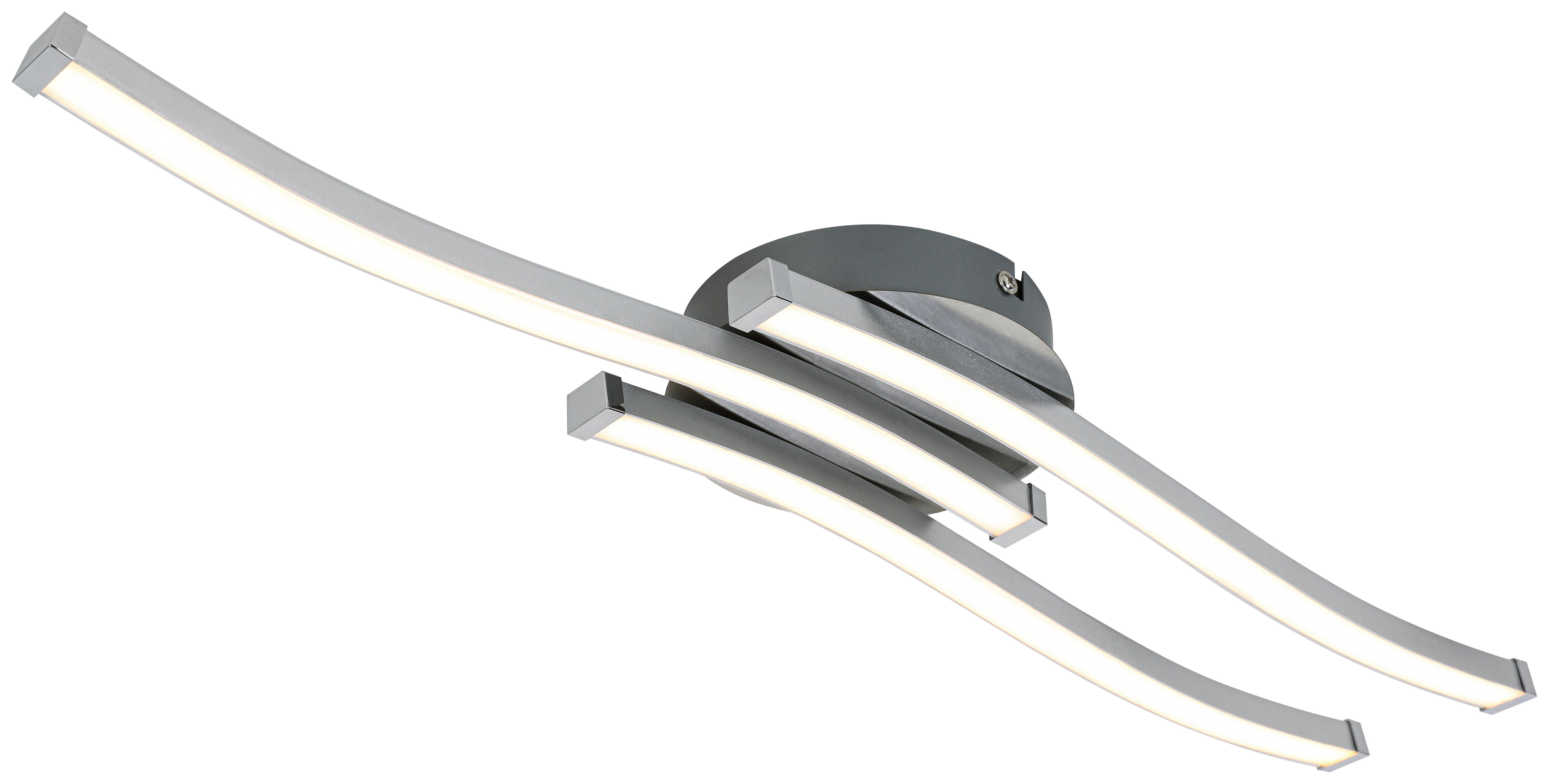 Stropna Led-svetilka Rollim - barve niklja/bela, Konvencionalno, kovina/umetna masa (54,5/14/6,5cm) - Mömax