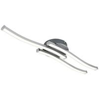Led-deckenleuchte Nickelfarben/weiss Max. 18 W - Weiss/Nickelfarben, Konventionell, Kunststoff/Metall (54,5/14/6,5cm) - Mömax