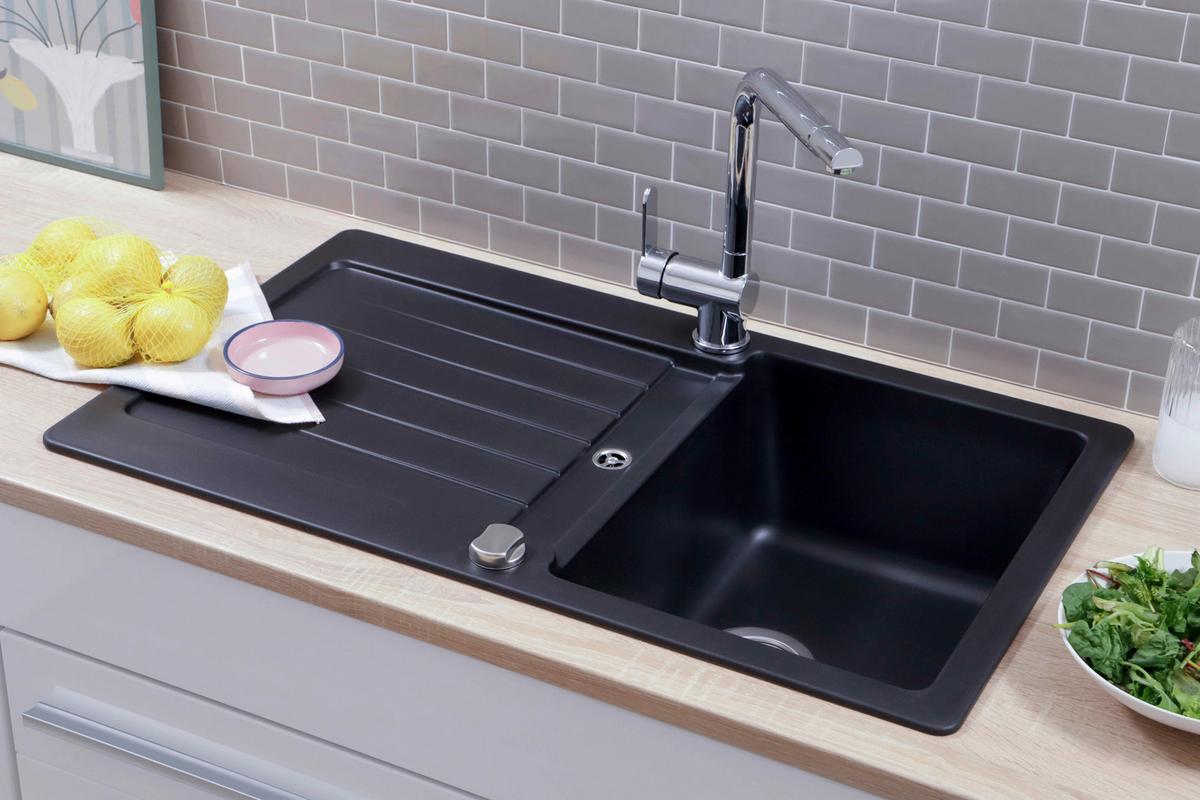 Pomivalno Korito Austin, 86x50cm - črna, Design, kamen (86/21/50cm) - Respekta