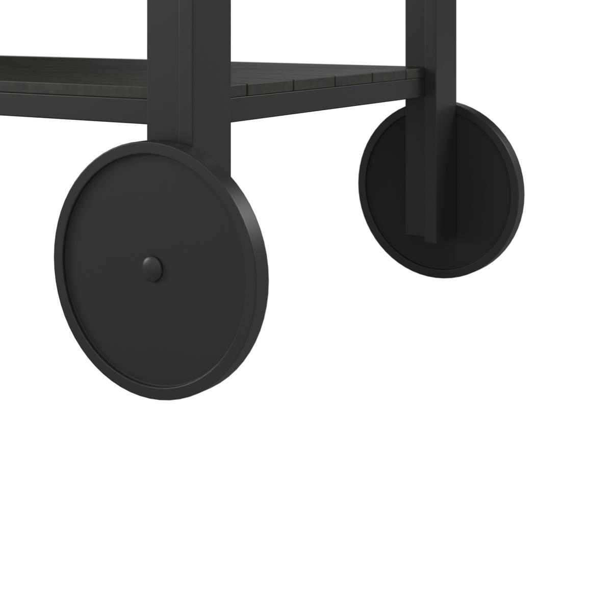WÓZEK OGRODOWY DO SERWOWANIA CASTA - czarny, Modern, tworzywo sztuczne/metal (45/74/105cm) - Ambia Garden