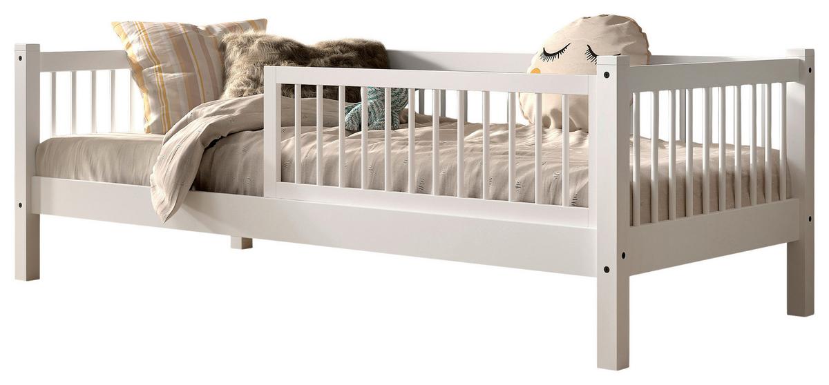 Bett FORREST Weiß ca. 90x200 cm Echtholz Buche - Weiß, MODERN, Holz (90/200cm) - Vipack