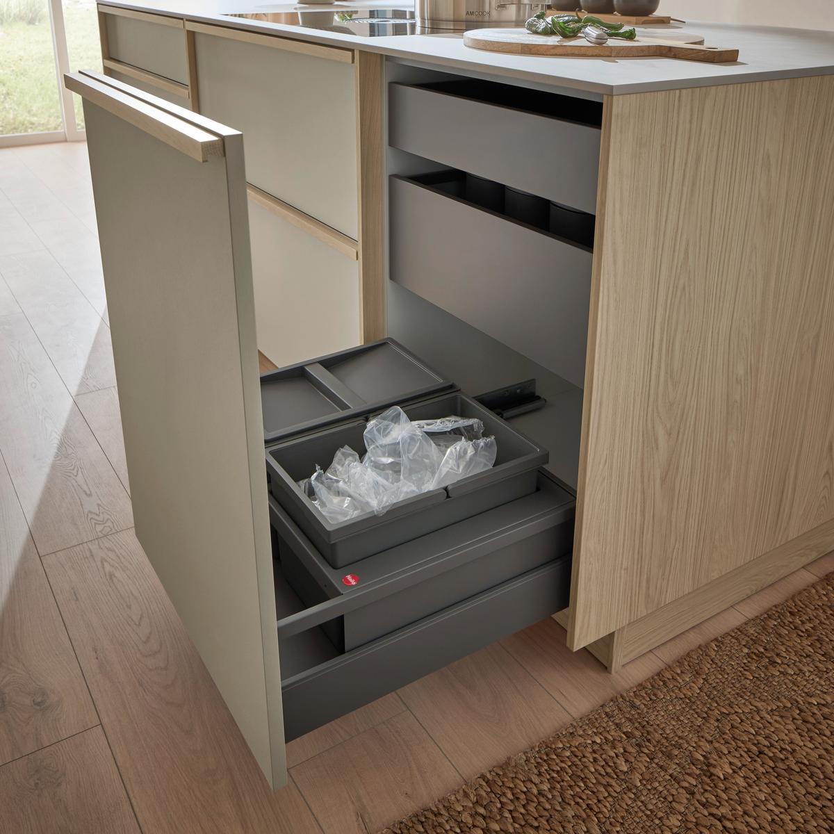 Einbauküche Look/Structura o. Geräte Sand/Eiche - Sandfarben/Eichefarben, MODERN, Holz/Holzwerkstoff (320/247cm) - Nobilia