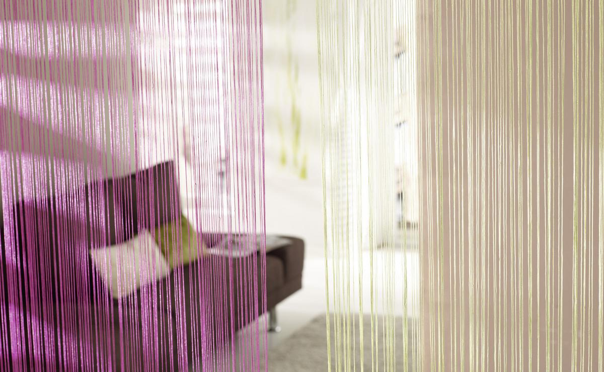 Zsinórfüggöny Promotion 90/200 - lila/kék, Konventionell, textil (90/200cm) - Based