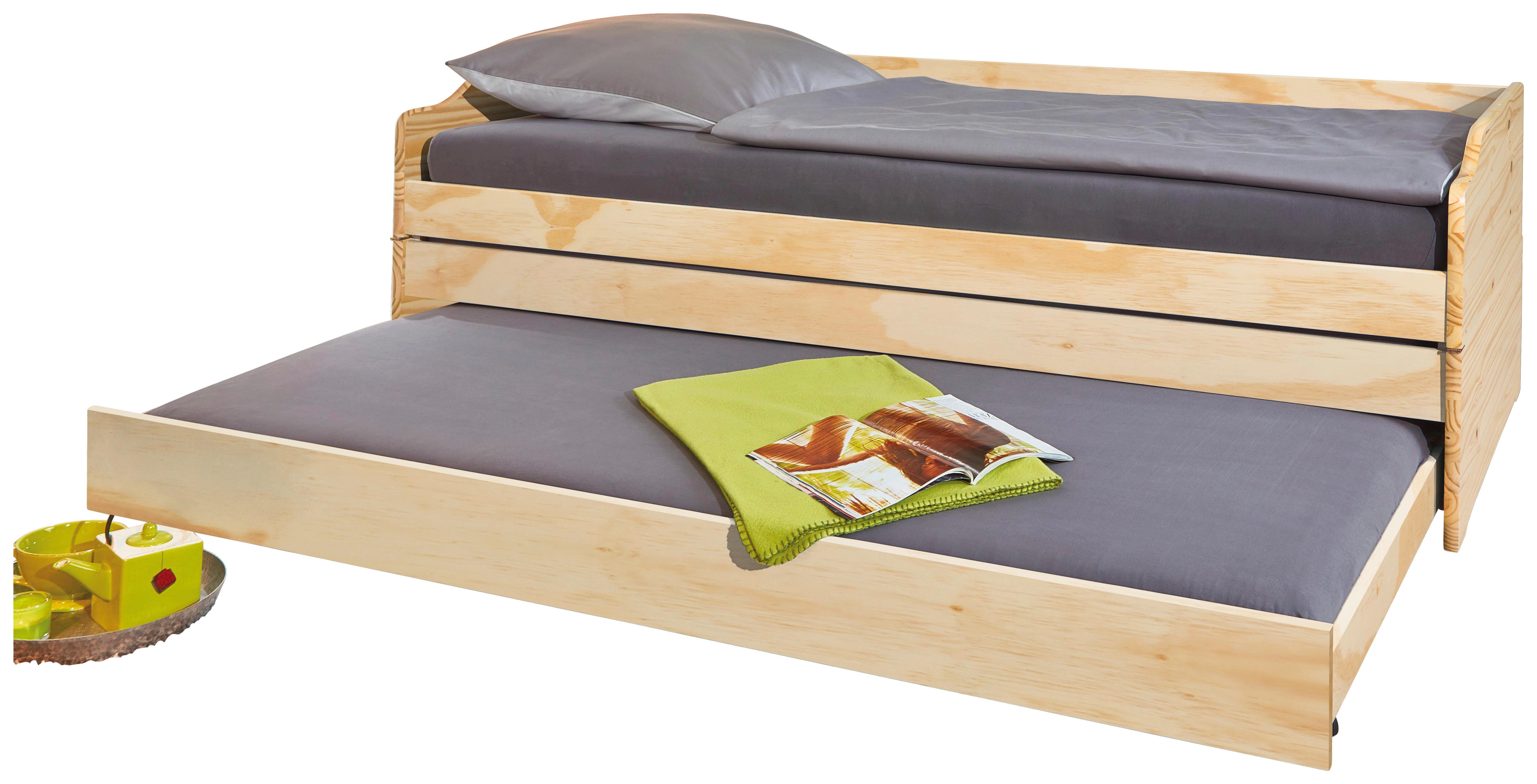 Mladinska Raztegljiva Postelja Lotar, 90-180x200 - naravne barve, Konvencionalno, les (90/200cm) - MID.YOU