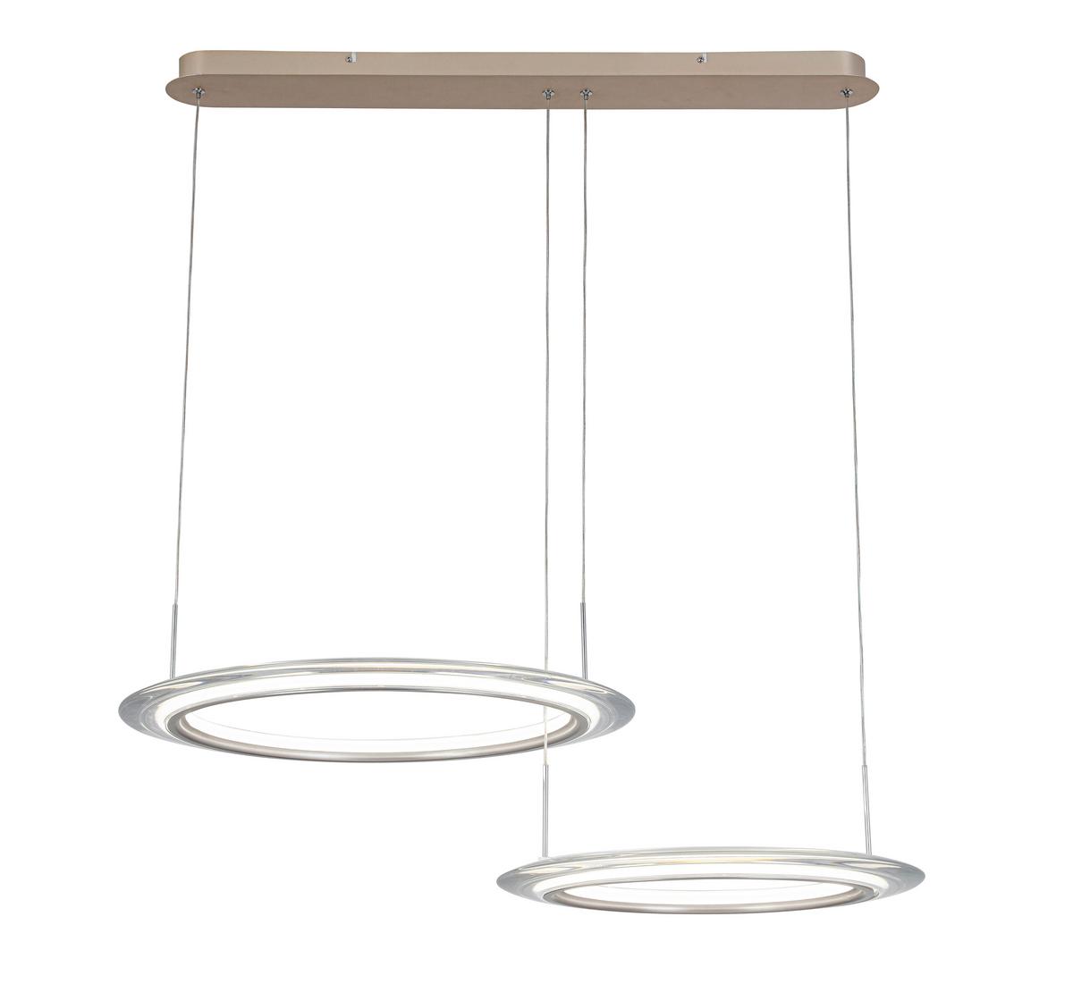 LAMPA WISZĄCA LED LAKEWOOD *DK* - szampanowy/przezroczysty, Design, tworzywo sztuczne/metal (82/55/150cm) - Dieter Knoll