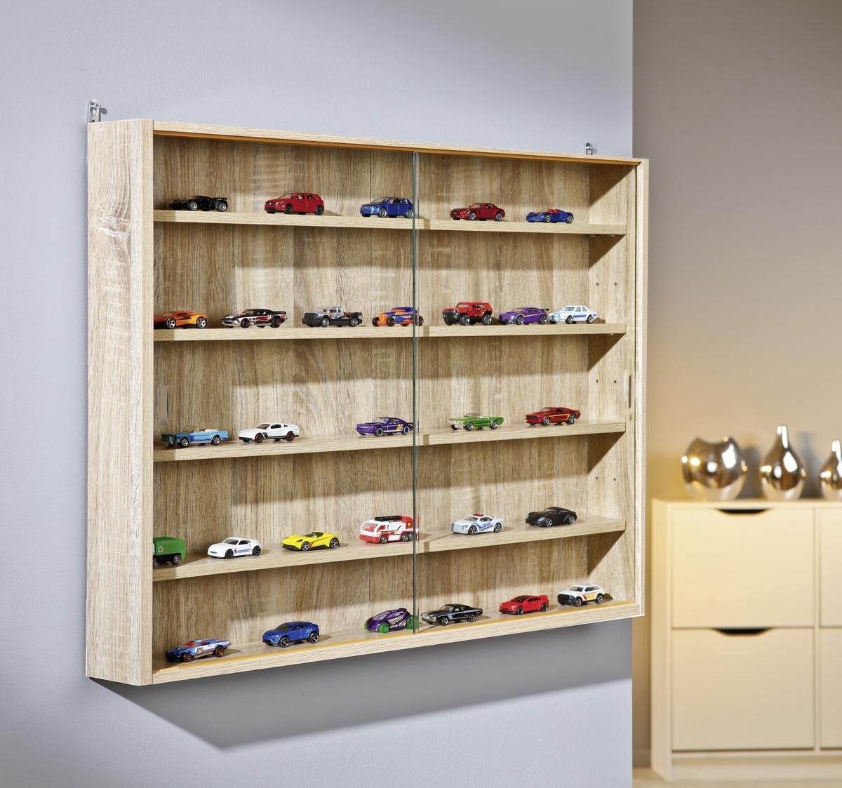 Hängevitrine Collectizioni braun - Sonoma Eiche, KONVENTIONELL, Glas/Holzwerkstoff (80/60/9,5cm) - MID.YOU