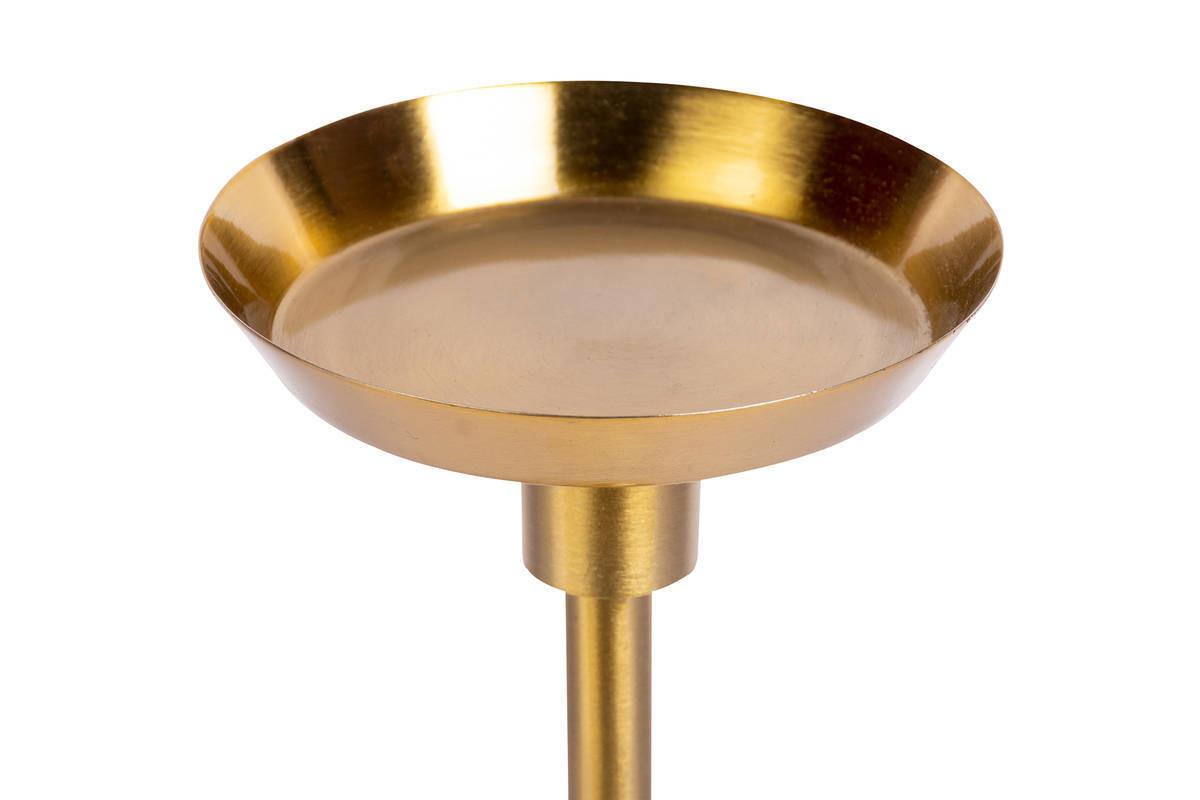 KERZENSTÄNDER KERZENHALTER FAYYA 225 - Weiss/Goldfarben, Trend, Stein/Metall (10/30/10cm) - Kayoom