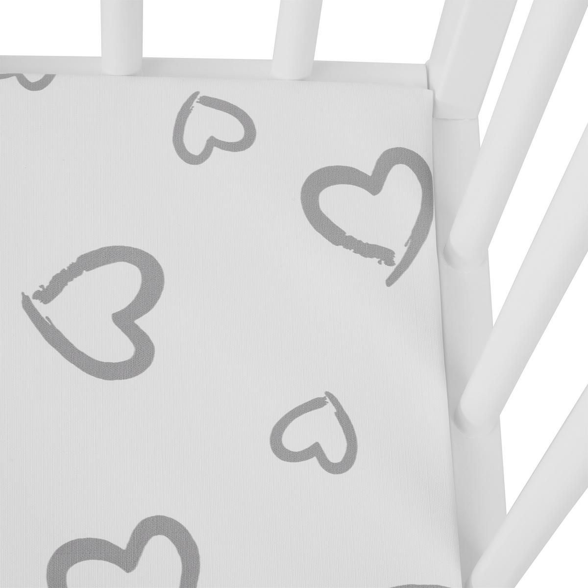 KOJEC NA KÓŁKACH SWEETHEART - biały, Basics, tworzywo sztuczne/drewno (100/75/68cm) - My Baby Lou