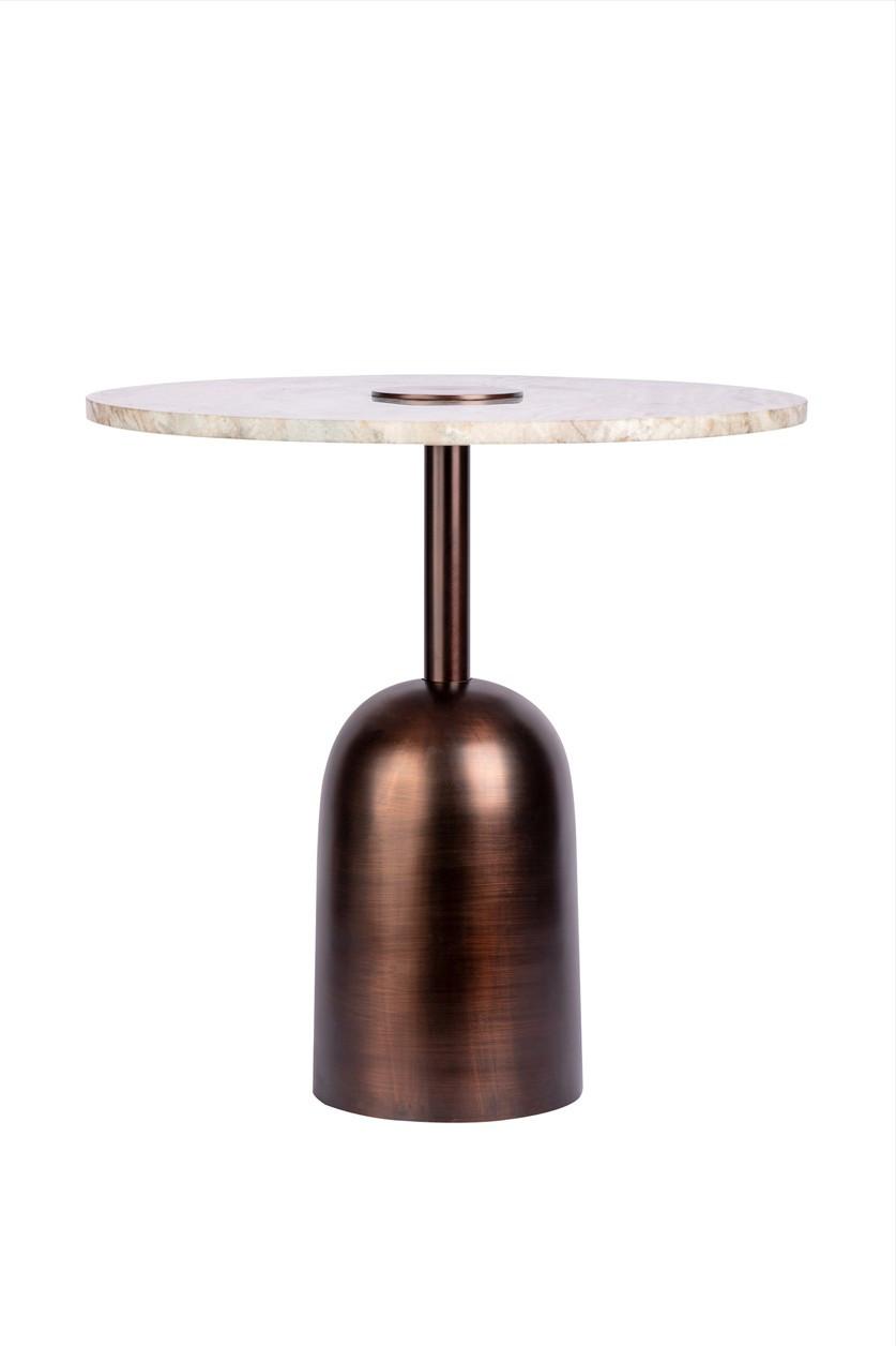 Beistelltisch Beistelltisch Harry 100 Braun - Braun/Grün, Design, Stein/Metall (47/47/47cm) - Kayoom