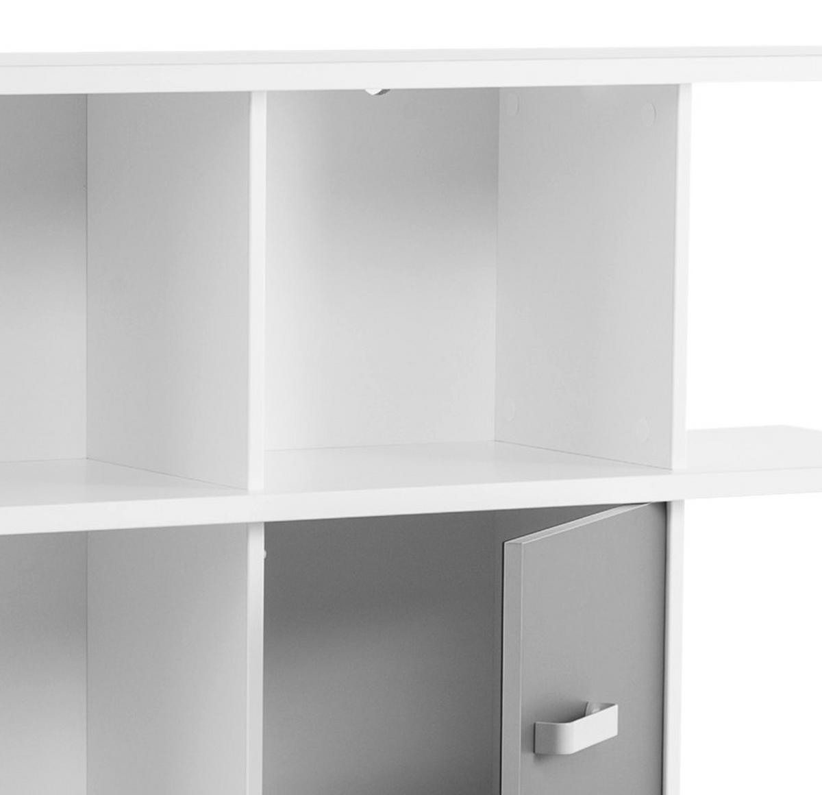 Regal in Grau/Weiss 'Yoris' - Weiss/Grau, Design, Holzwerkstoff/Kunststoff (141,6/141/38cm) - MID.YOU