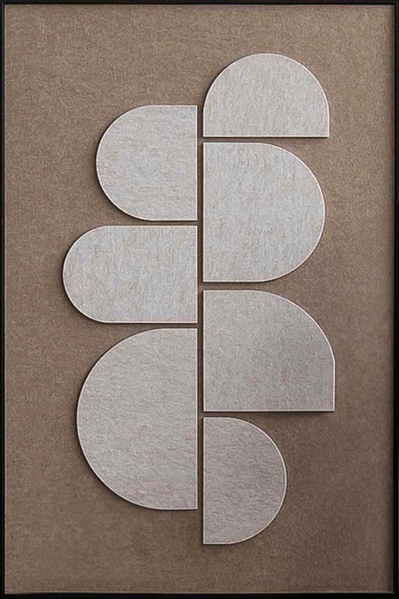 Bild Feltro-2-D-80x120-Akvelt-Bakzw - Schwarz/Braun, Basics, Holz/Kunststoff (80/120/10cm) - Wandkraft