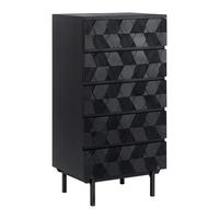 Kommode Roma Schwarz MDF/Echtholz - Schwarz, MODERN, Holz/Metall (54/103/39cm) - Bessagi Home