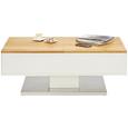 Klubska Miza Twice - bela/hrast, Moderno, kovina/leseni material (110/42-67/60cm) - Modern Living Klubska Miza Twice - bela/hrast, Moderno, kovina/leseni material (110/42-67/60cm) - Modern Living