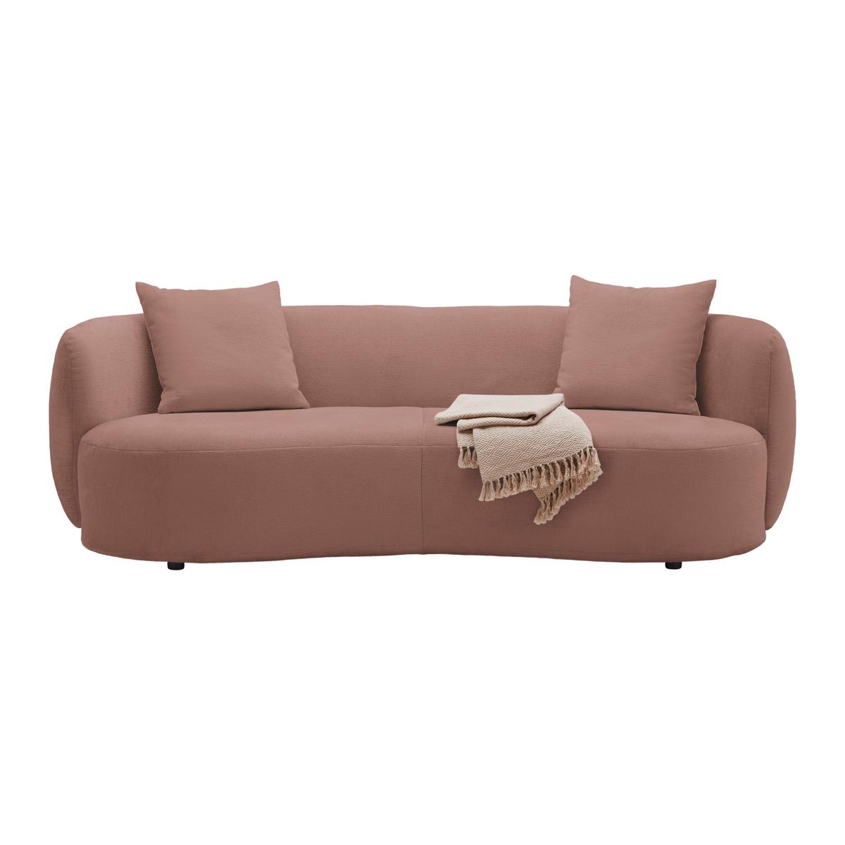 Bigsofa Leonas Rosa - Schwarz/Rosa, MODERN, Kunststoff/Textil (235/72/110cm) - Premium Living