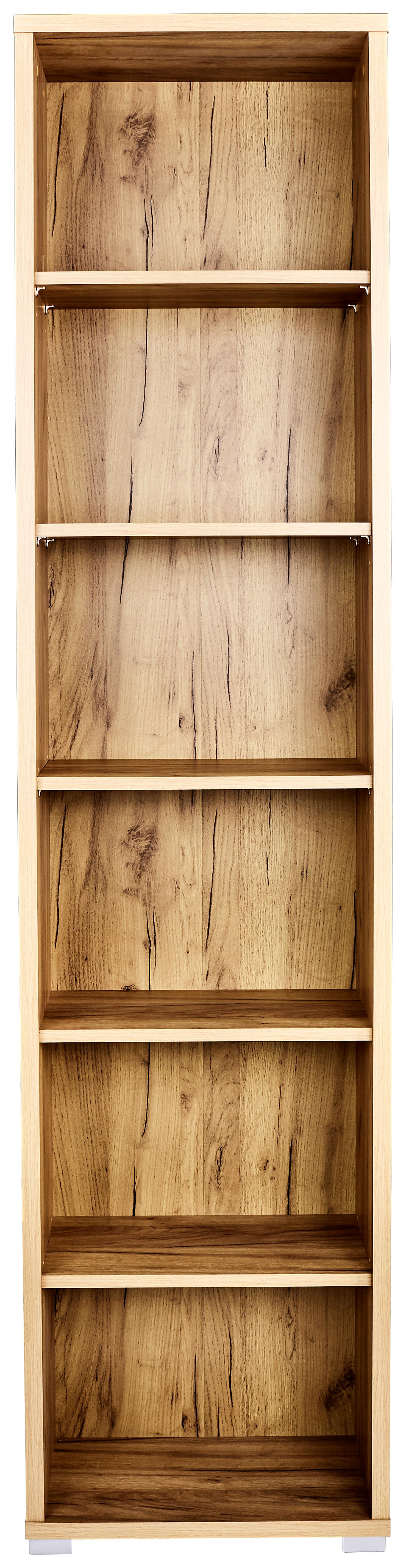 Polica Profi - boje hrasta/boje kroma, Moderno, drvni materijal/plastika (50/220/35cm) - Modern Living