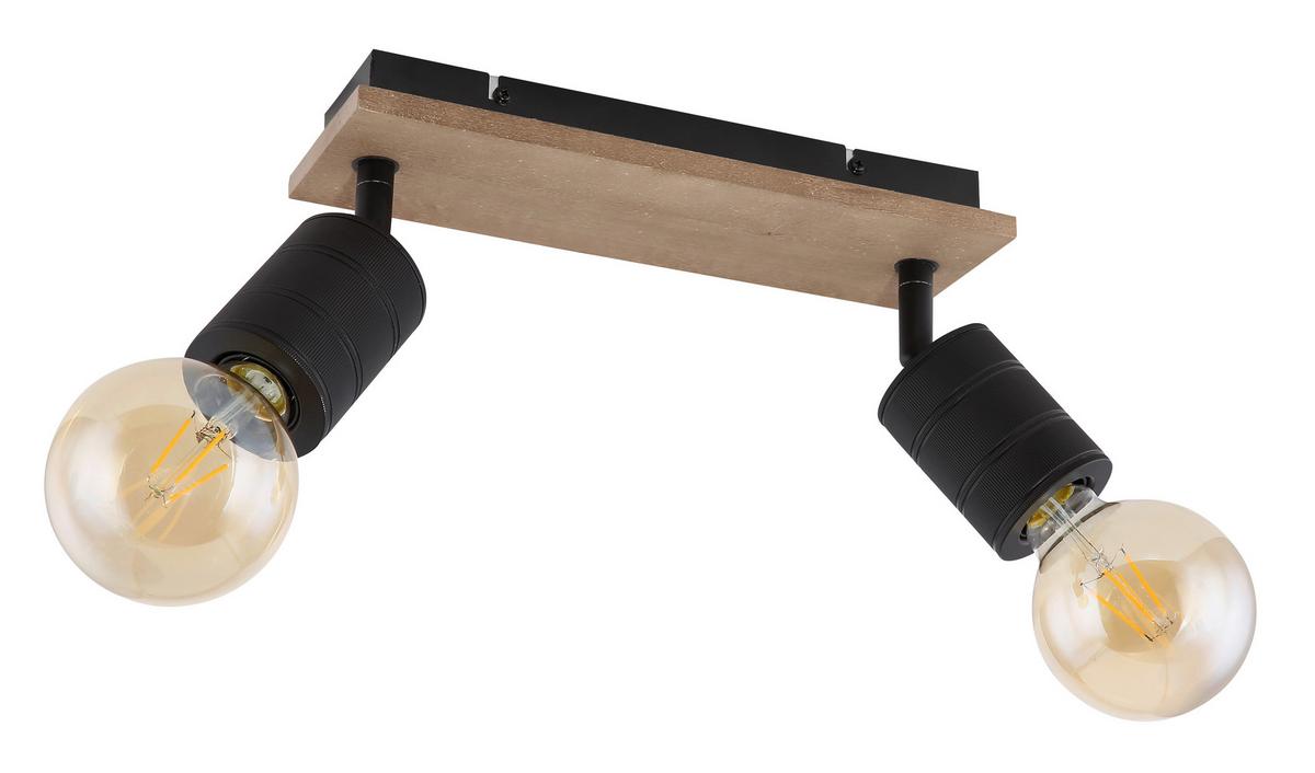 Reflektor Josella - črna/temno rjava, Design, kovina/les (31/10/18cm) - Globo