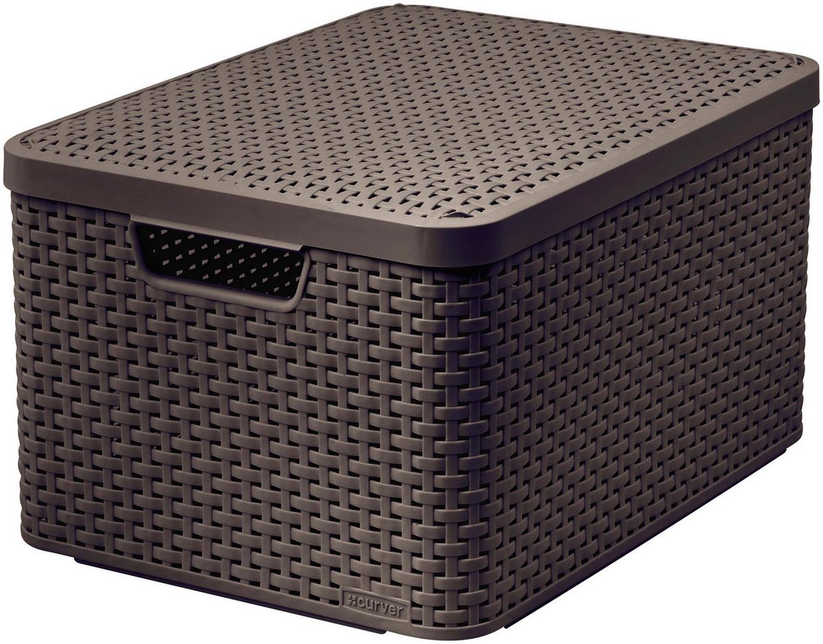 Kosár Tetővel Sötétbarna-L - barna, Konventionell, műanyag (33/24,8/44,5cm) - Curver