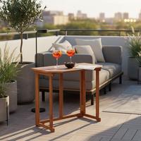 Gartenklapptisch Eukalyptus Natur klappbar ca. 90x74x50cm - Naturfarben, KONVENTIONELL, Holz (90/74/50cm) - Gardenson