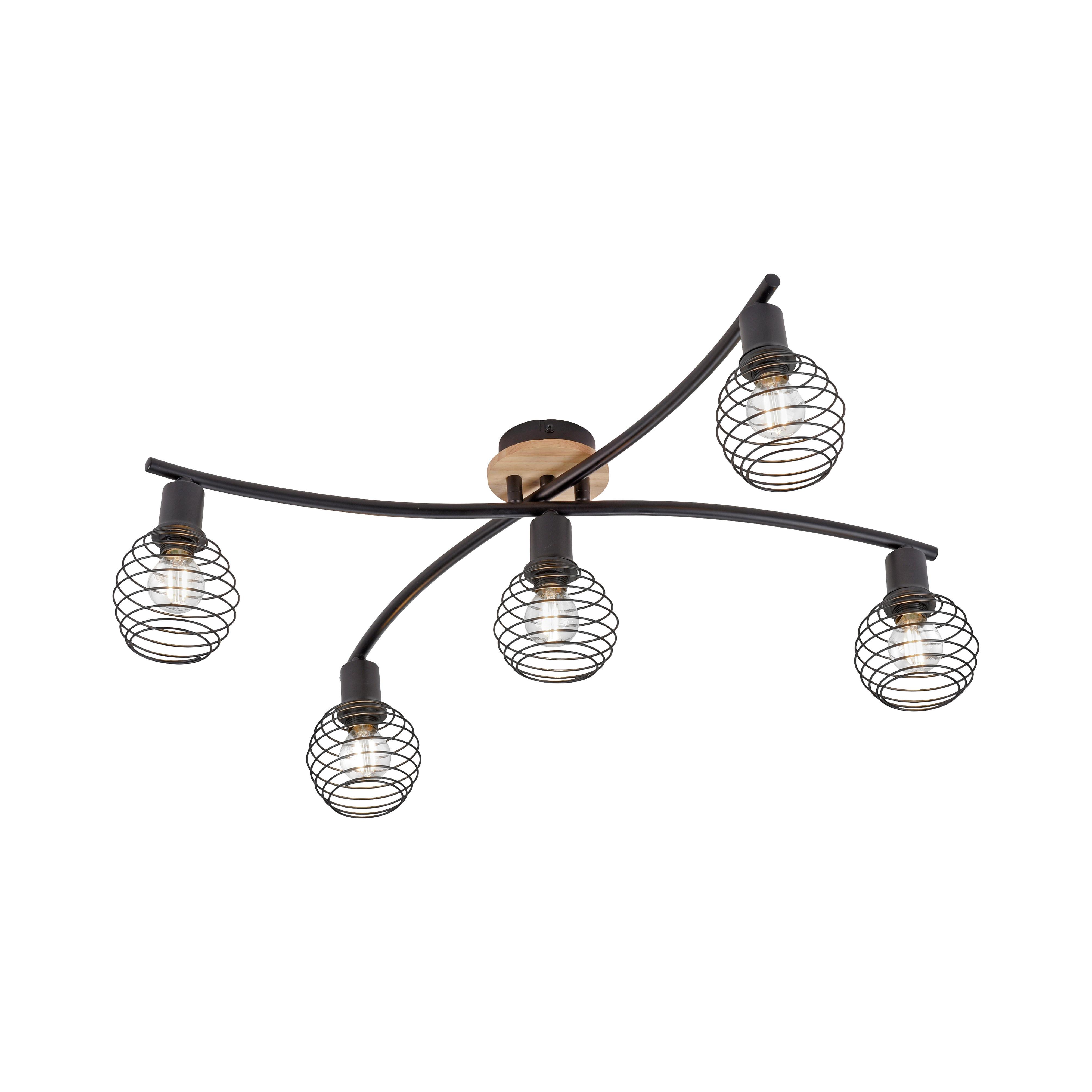 Deckenleuchte Eugen max. 40 Watt - Natur, Holz/Kunststoff (70,1/66,5/20,1cm) - Just Light