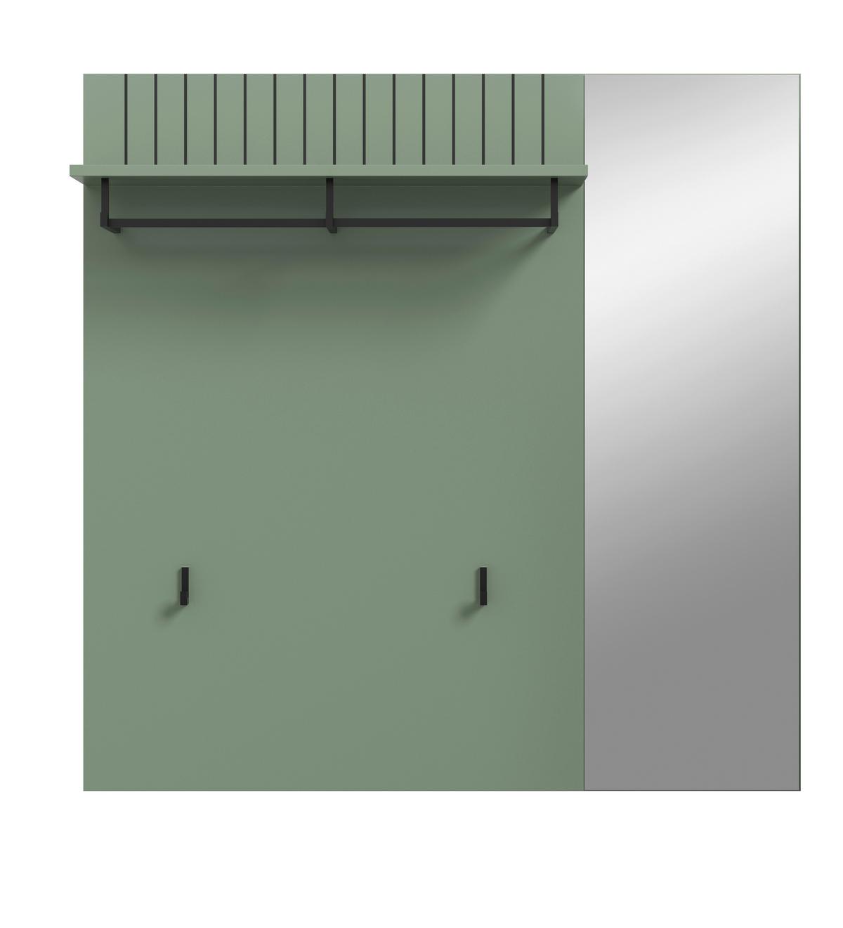 Garderobni Panel Station, Sivozelena - sivozelena, Design, leseni material (106/106/27cm) - MID.YOU