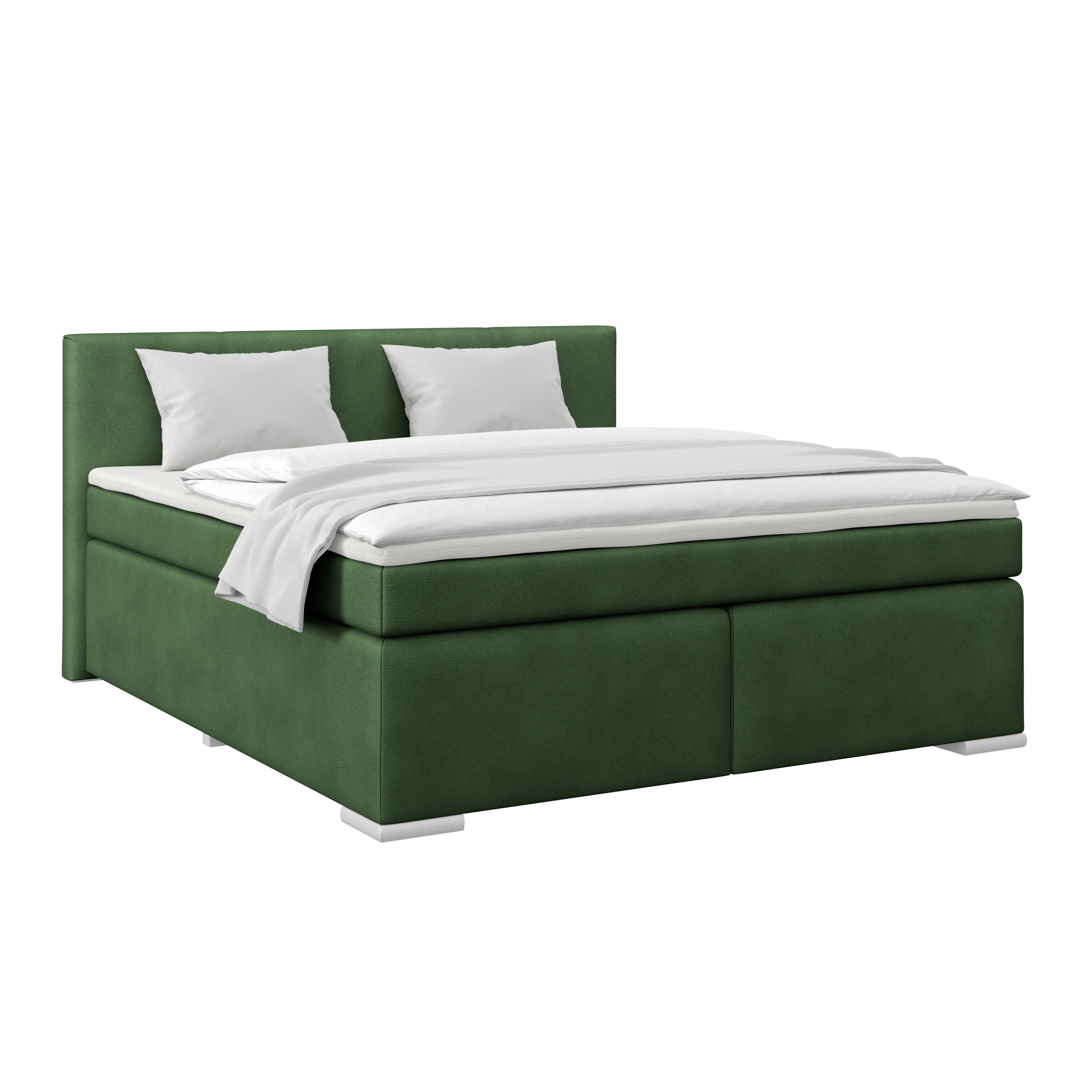 PAT BOXSPRING MIRA 1 - verde închis, Basics, plastic/lemn (160/200cm)