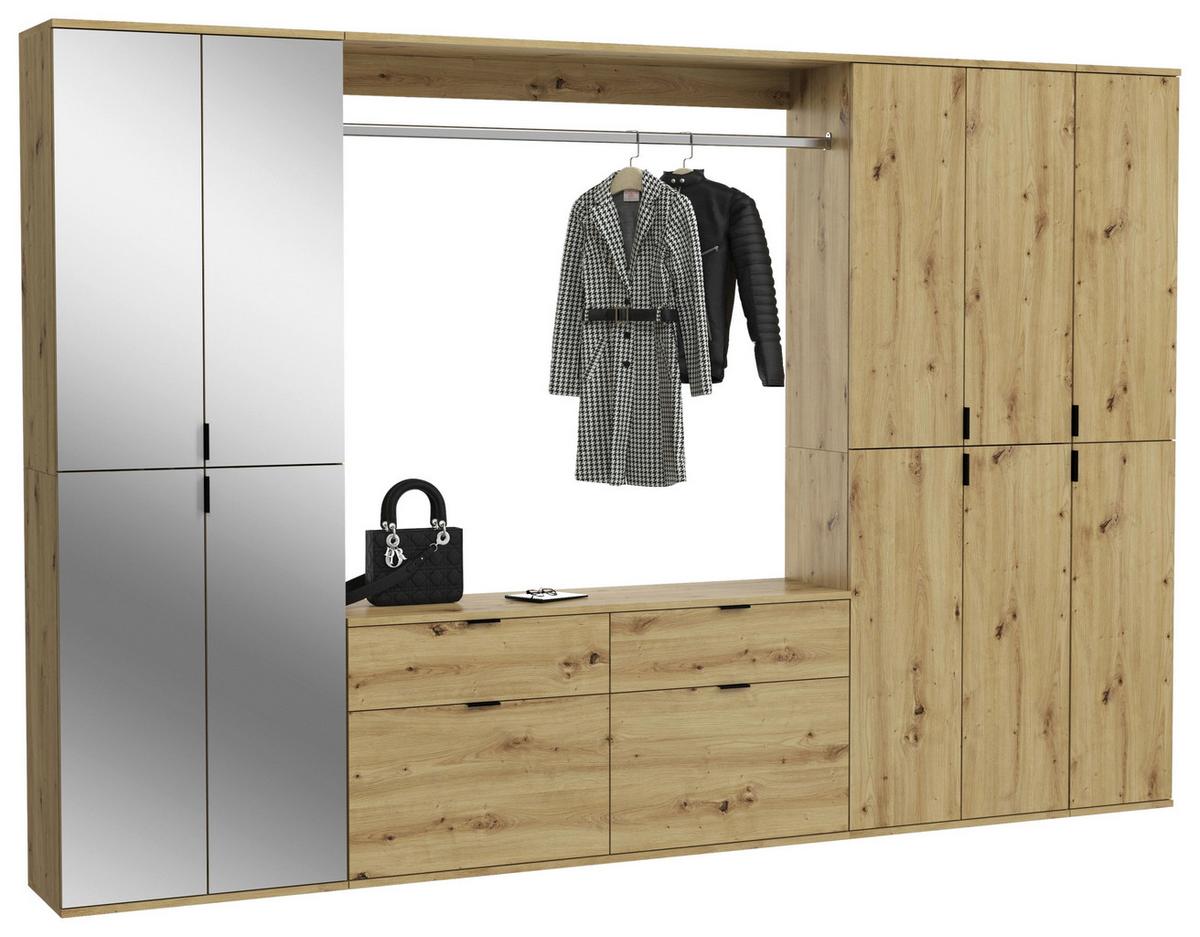 Garderobe Projekt X ca. 273x193 cm Artisan Eiche - KONVENTIONELL, Glas/Holzwerkstoff (273/193/34cm) - MID.YOU