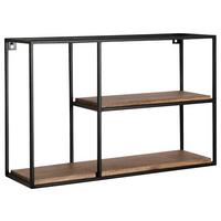 Stenski Regal Wl6.748 - črna, Design, kovina/les (60/40/18cm) - MID.YOU