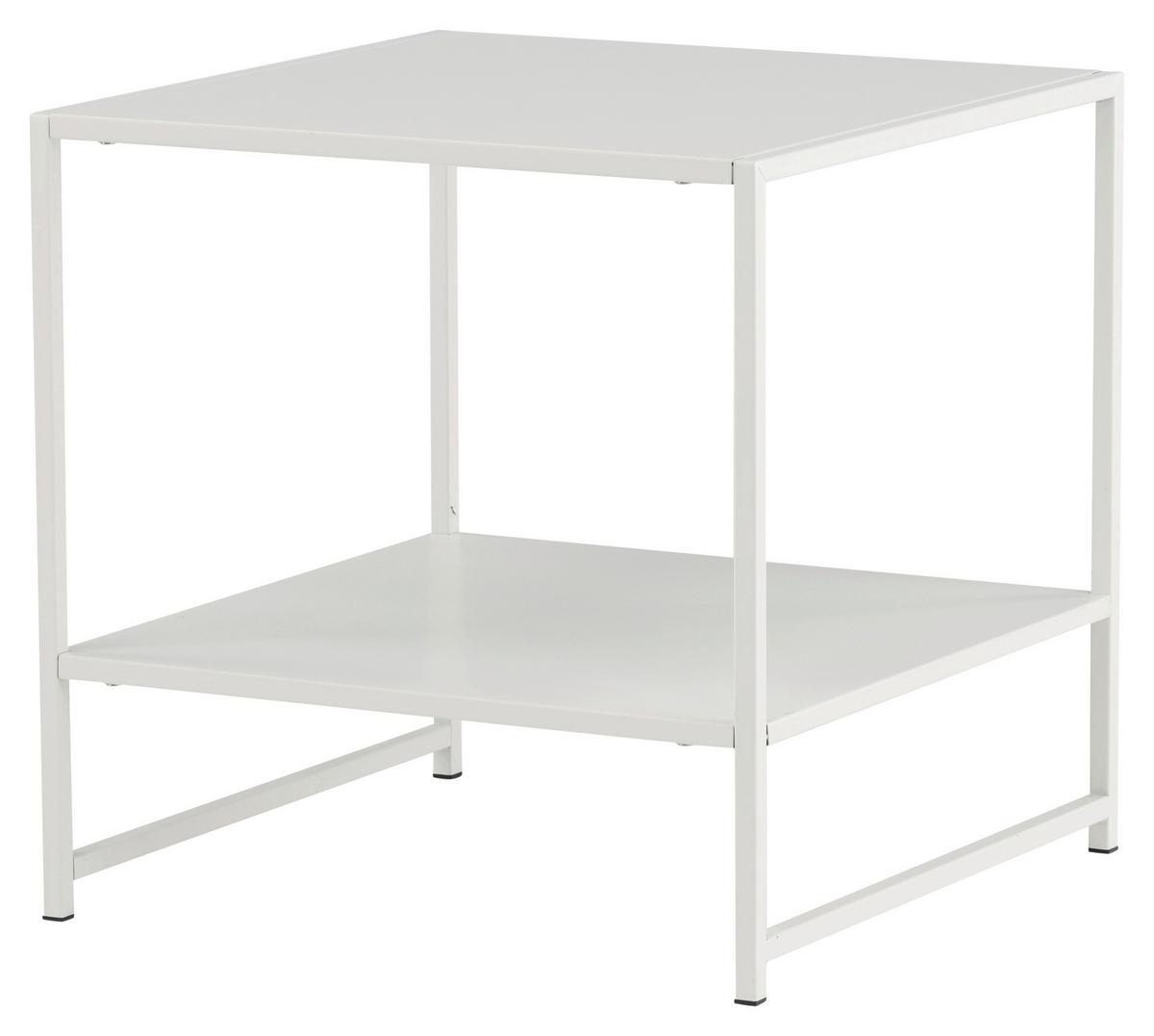 BEISTELLTISCH STAAL - Weiß, Design, Metall (50/50/50cm) - Livetastic