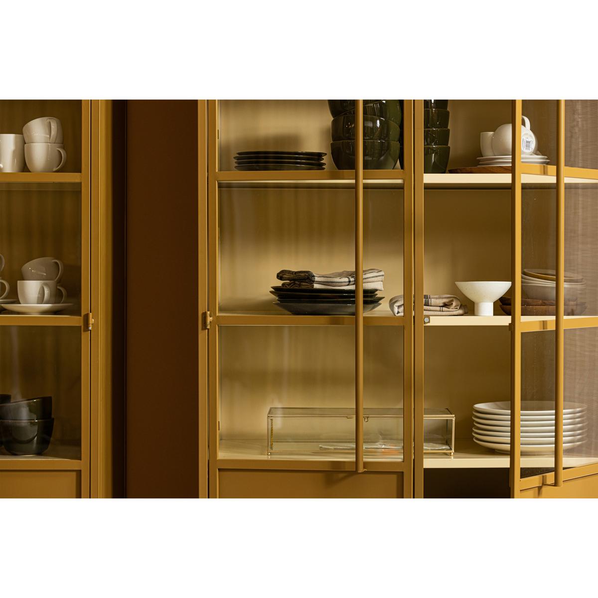 Vitrine Exhibit Honiggelb - Honig, Design, Glas/Metall (96/200/40cm) - Livetastic