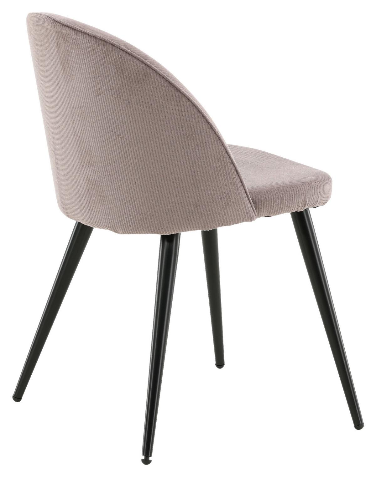 STUHL-SET VELVET - Pink/Schwarz, Design, Textil/Metall (57/76,5/50cm) - Livetastic