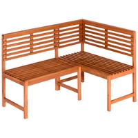 Garteneckbank aus Eukalyptus, Natur - Naturfarben, KONVENTIONELL, Holz (142/100cm) - Gardenson