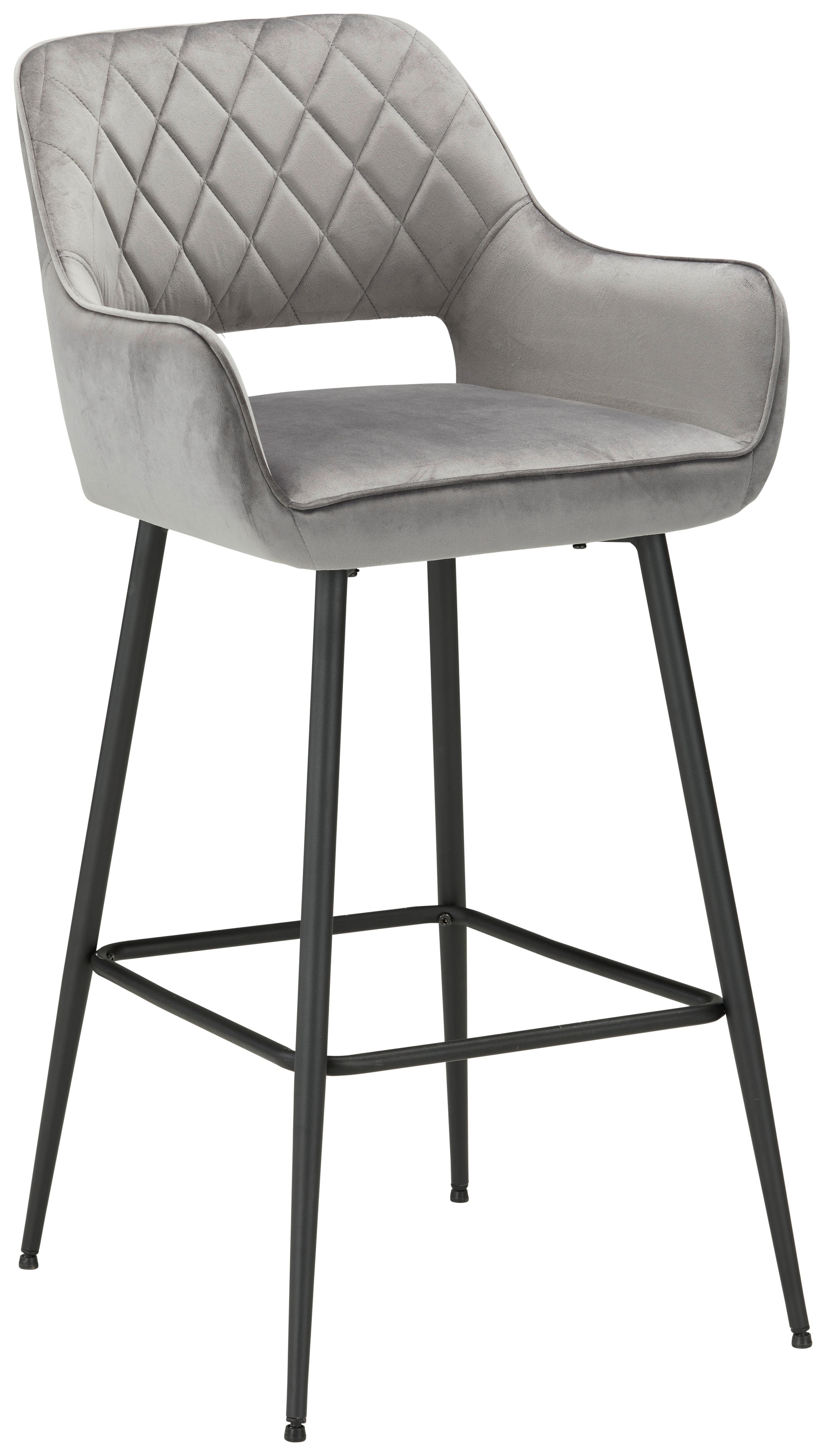 Barski Stol Serafina - siva/črna, Moderno, kovina/tekstil (54/105/60cm) - Mömax