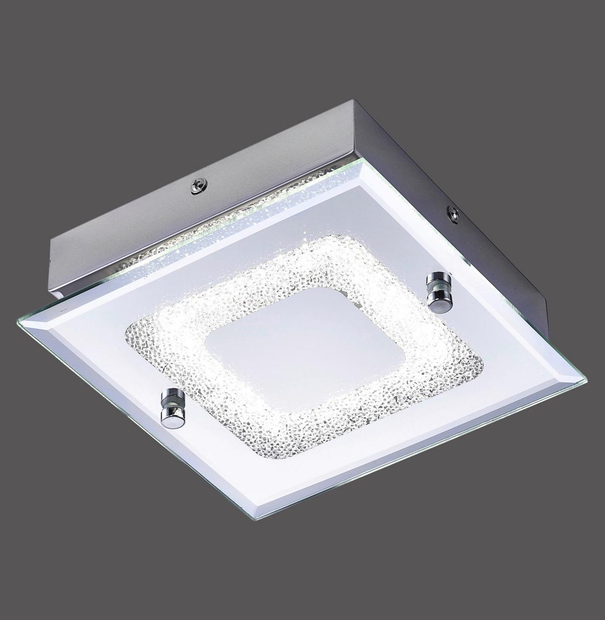 LED-Wandleuchte 11570-17 max. 1,6 Watt - Chromfarben, KONVENTIONELL, Glas/Metall (18/18/5,8cm)