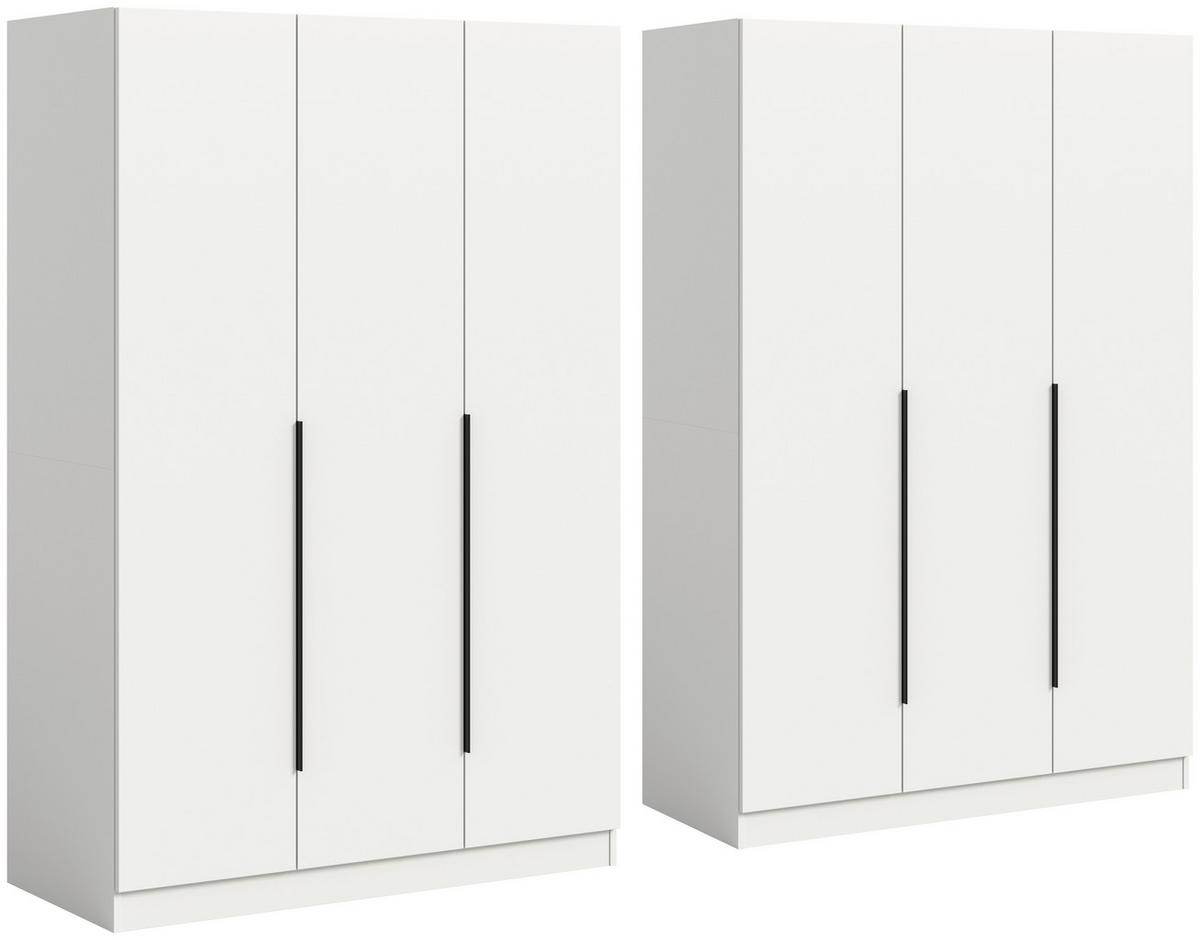 Drehtürenschrank KOPENHAGEN ca.240x181x52cm Weiß - Schwarz/Weiß, MODERN, Holzwerkstoff (240/181/52cm) - MID.YOU