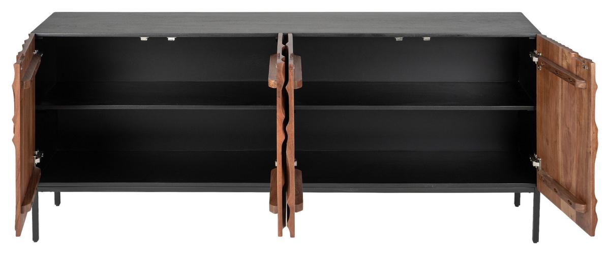 Sideboard Desert Walnussfarben/Schwarz - Walnussfarben/Schwarz, Trend, Holz/Metall (175/76/40cm) - P & B