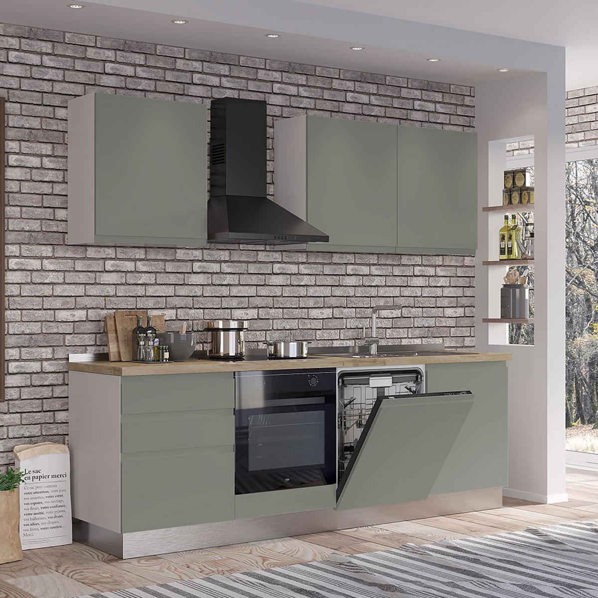 Blok Kuhinja S Aparatima Gilda Gola - bijela/boje hrasta, Moderno, drvni materijal/drvo (240/216/60cm) - Modern Living