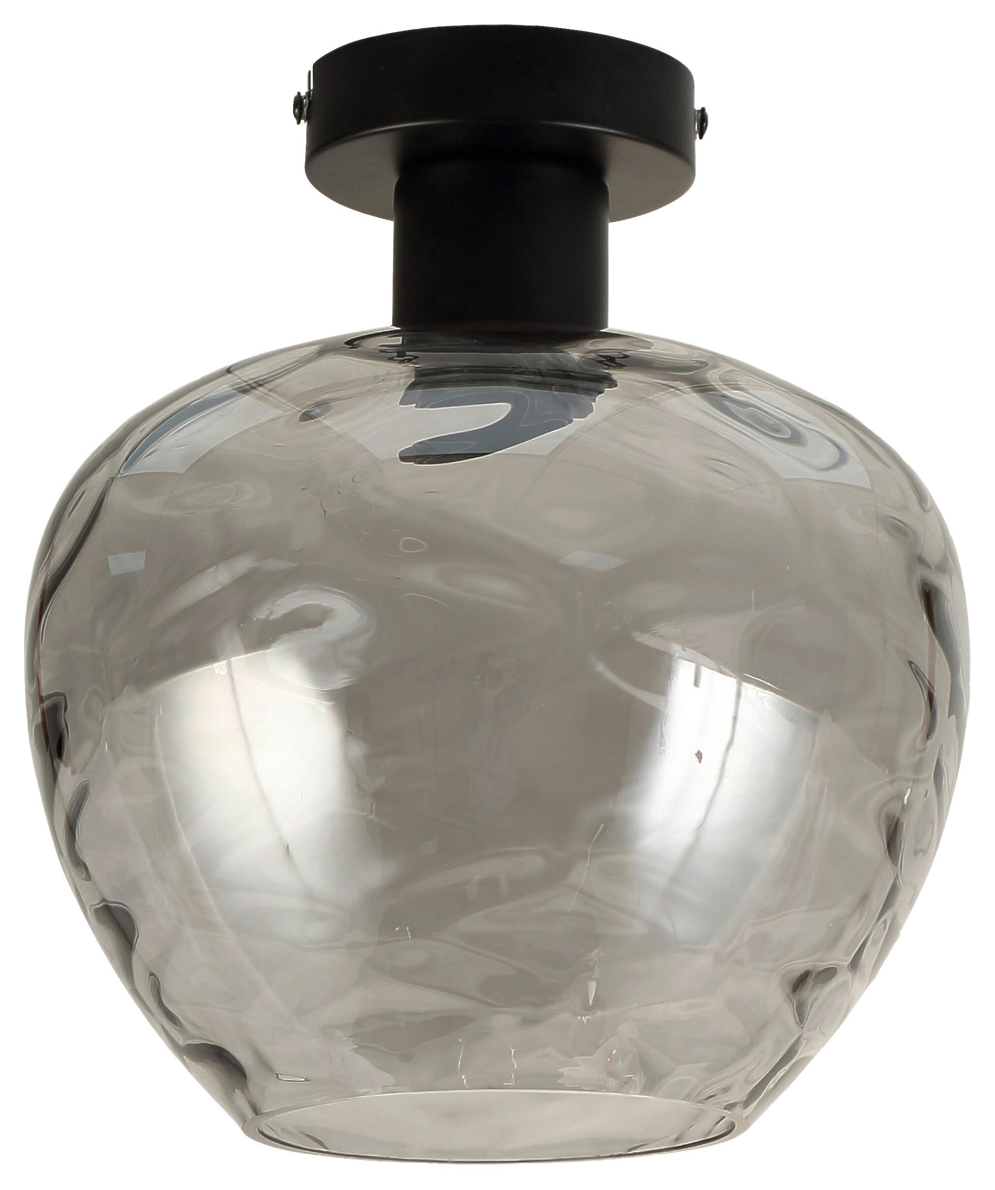 Deckenleuchte Ruz in Schwarz max. 25 Watt - Schwarz, MODERN, Glas/Metall (24/26.5cm) - Modern Living