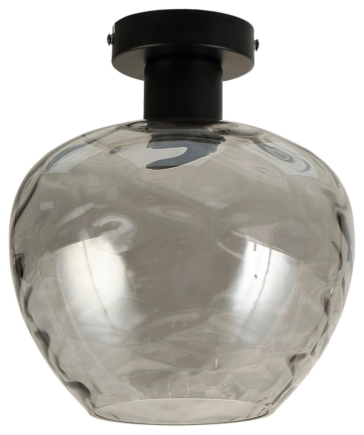 Deckenleuchte Ruz in Schwarz max. 25 Watt - Schwarz, MODERN, Glas/Metall (24/26.5cm) - Modern Living