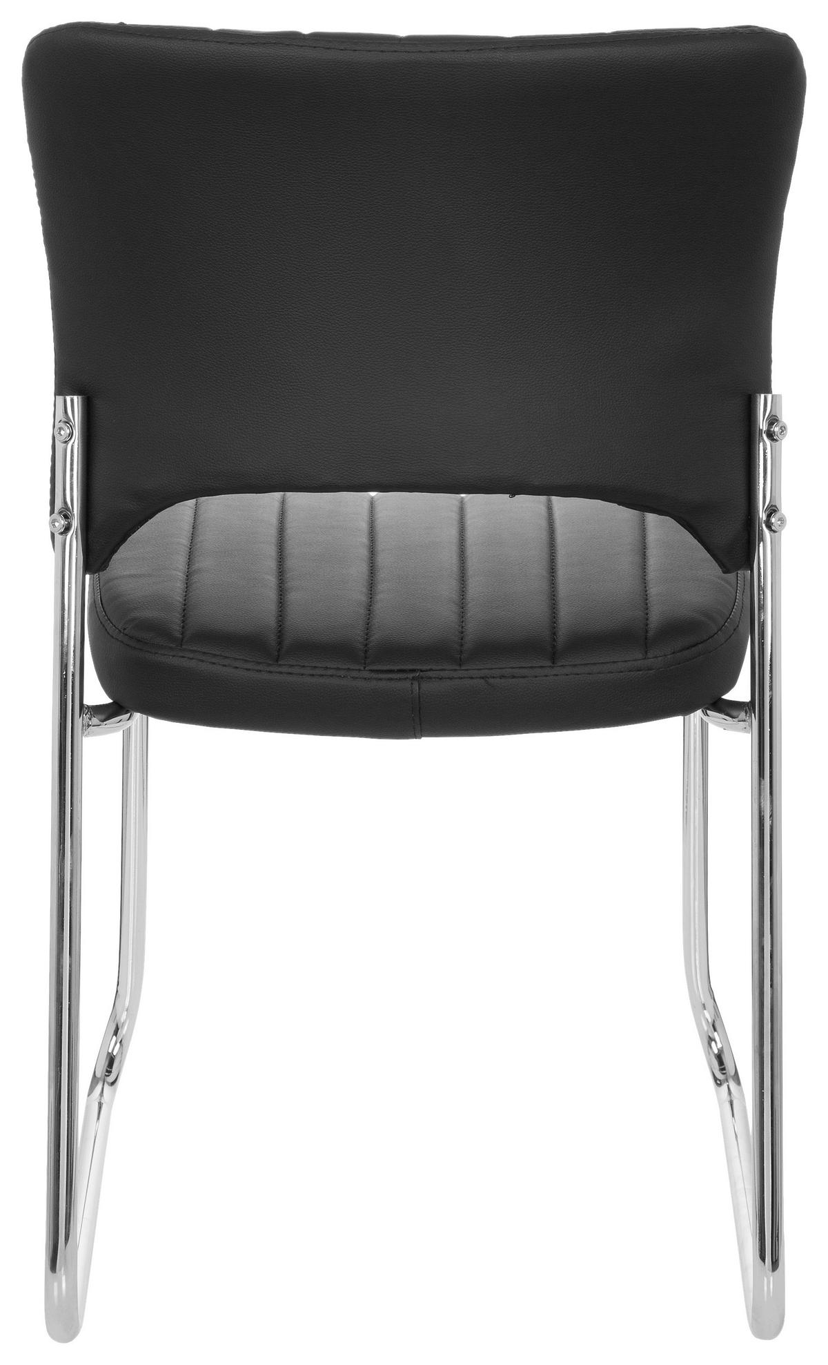 Konferenčni Stol Caspi V, Črna - barve kroma/črna, Moderno, kovina/tekstil (44/82/52cm) - MID.YOU