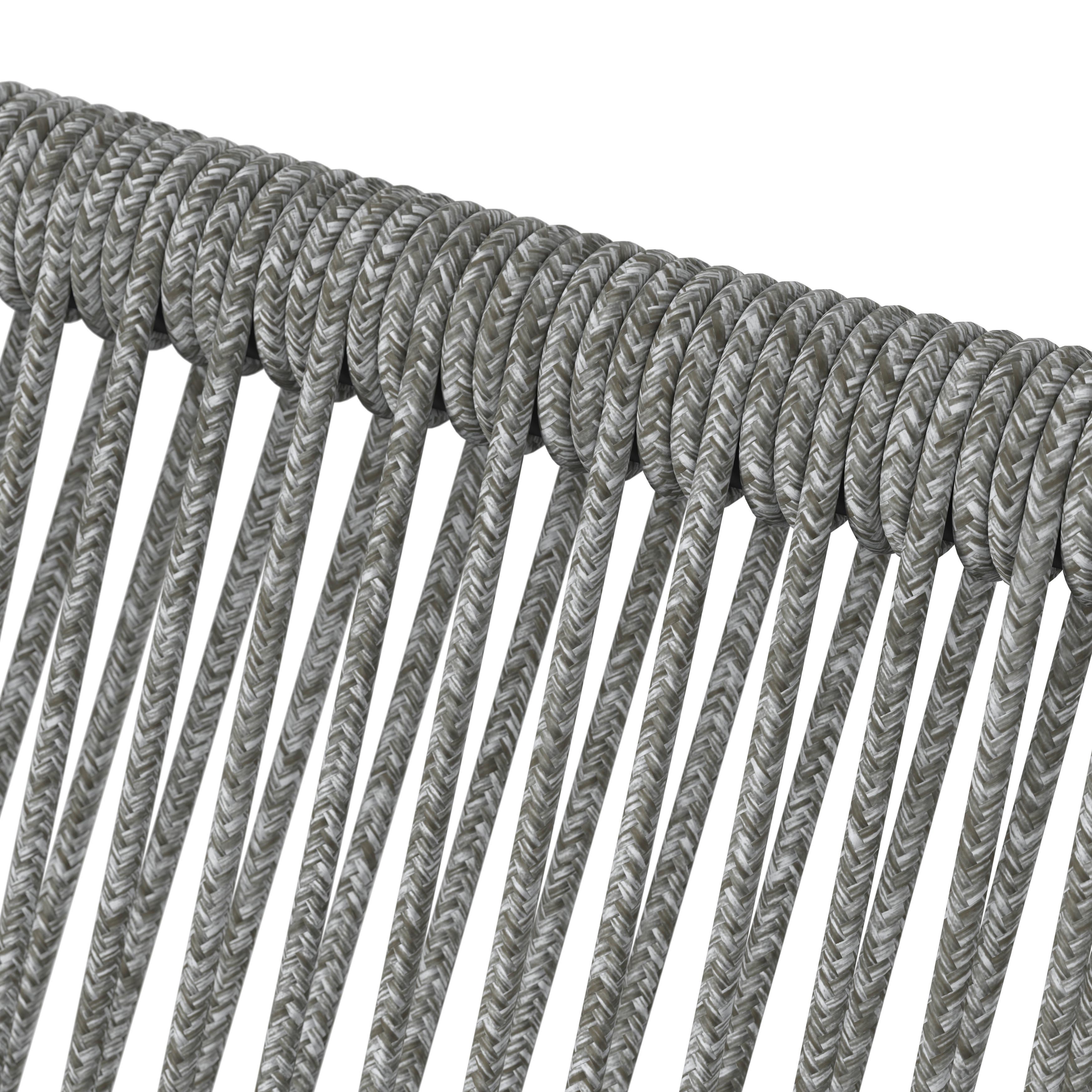 TRÄDGÅRDSSTOLAR SET NARDO - ljusgrå/svart, Modern, metall/textil (55/82/58cm) - Bessagi Garden