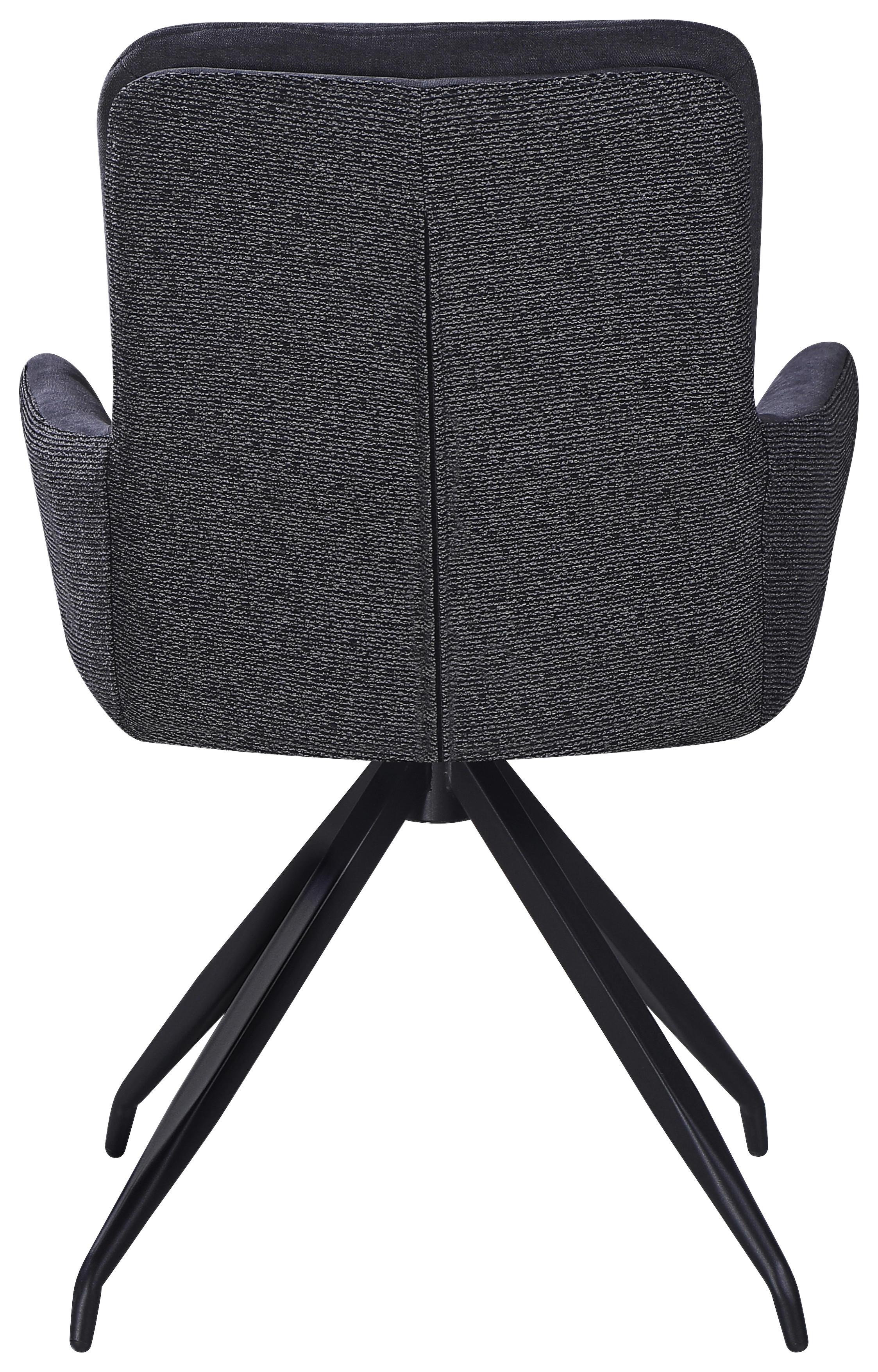 STOL MED ARMSTÖD NOVA - grå/svart, Modern, metall/textil (61/89/67cm) - Mömax