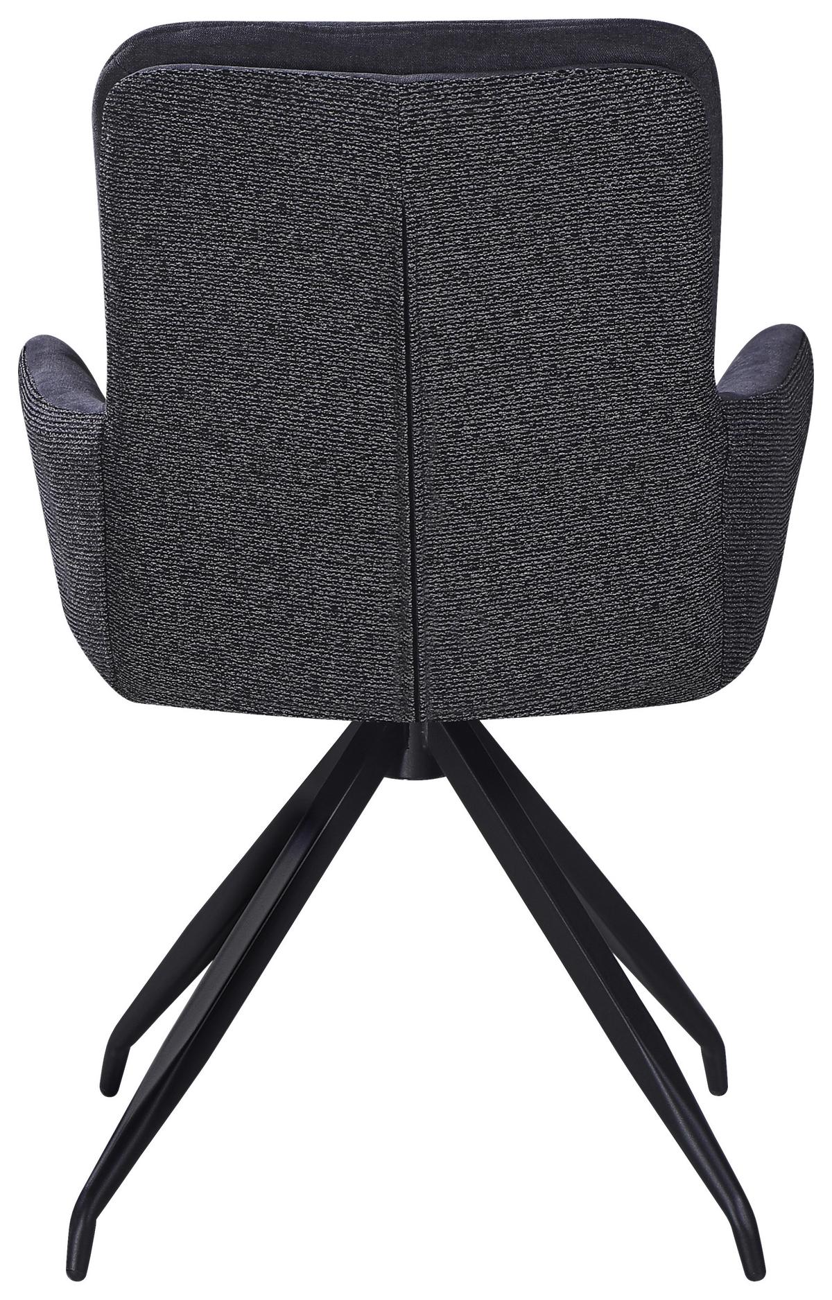 Armlehnstuhl Nova Grau/Schwarz - Schwarz/Grau, MODERN, Textil/Metall (61/89/67cm) - Premium Living